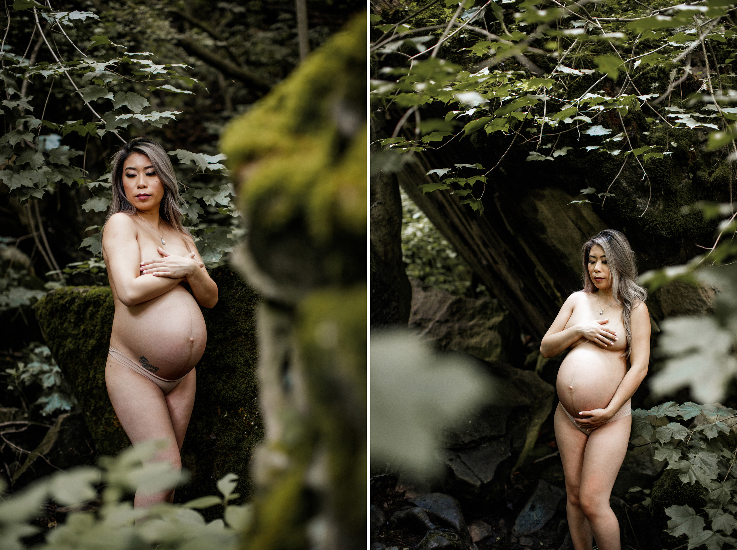 outdoor maternity boudoir nude niagara forest