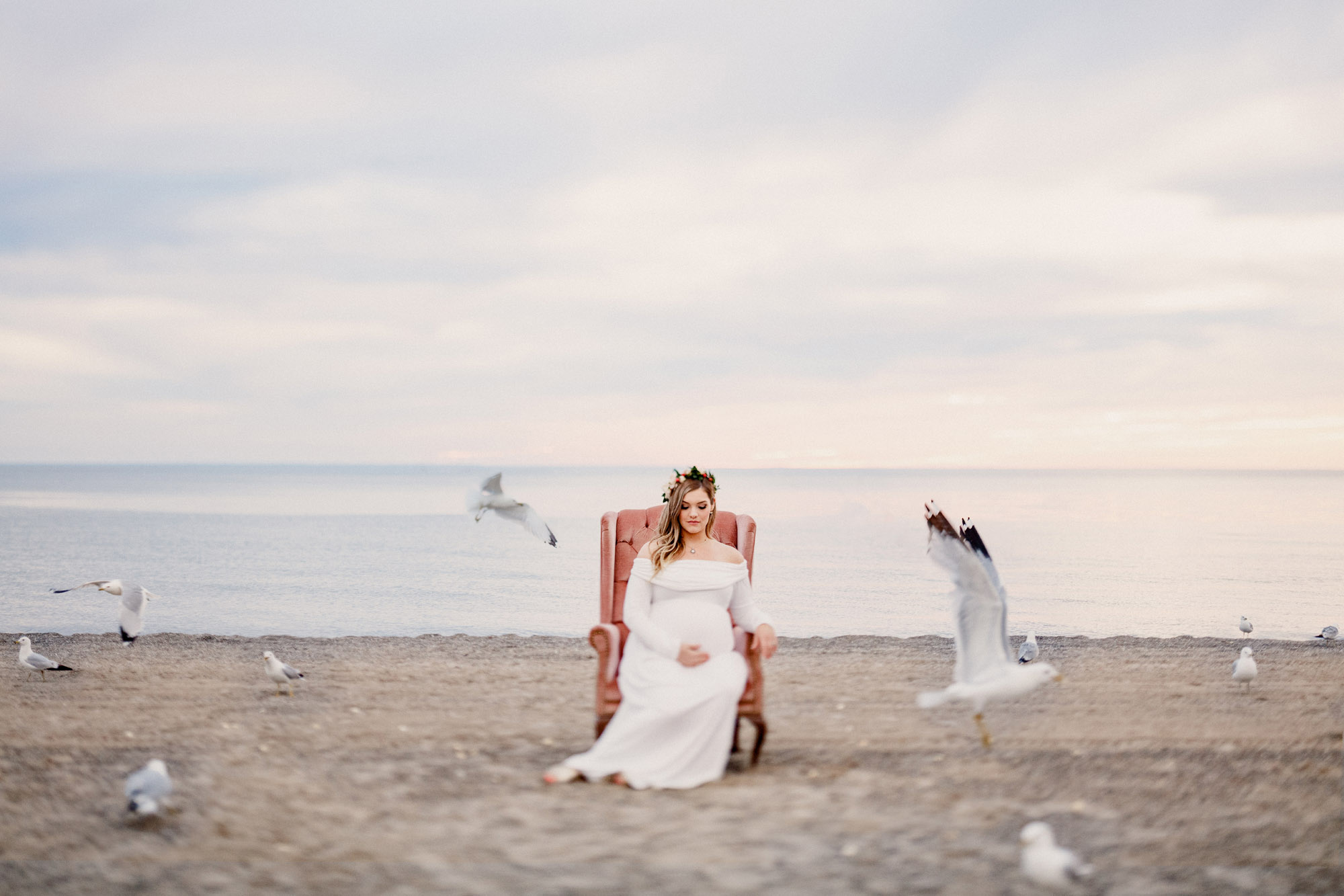 Niagara maternity photography beach shoot