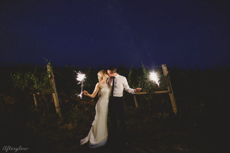 sparklers at night ravine vineyard wedding niagara photographer