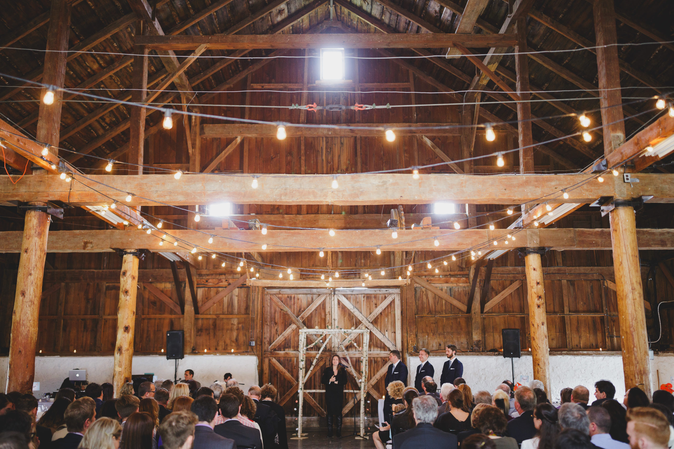 Balls Falls Big Barn Wedding Ceremony Indoor