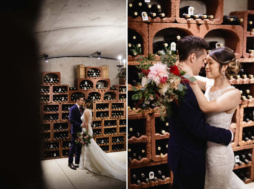 bride groom first look wedding vineland estates winery