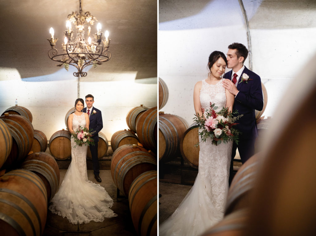 barrel room vineland estates winery wedding