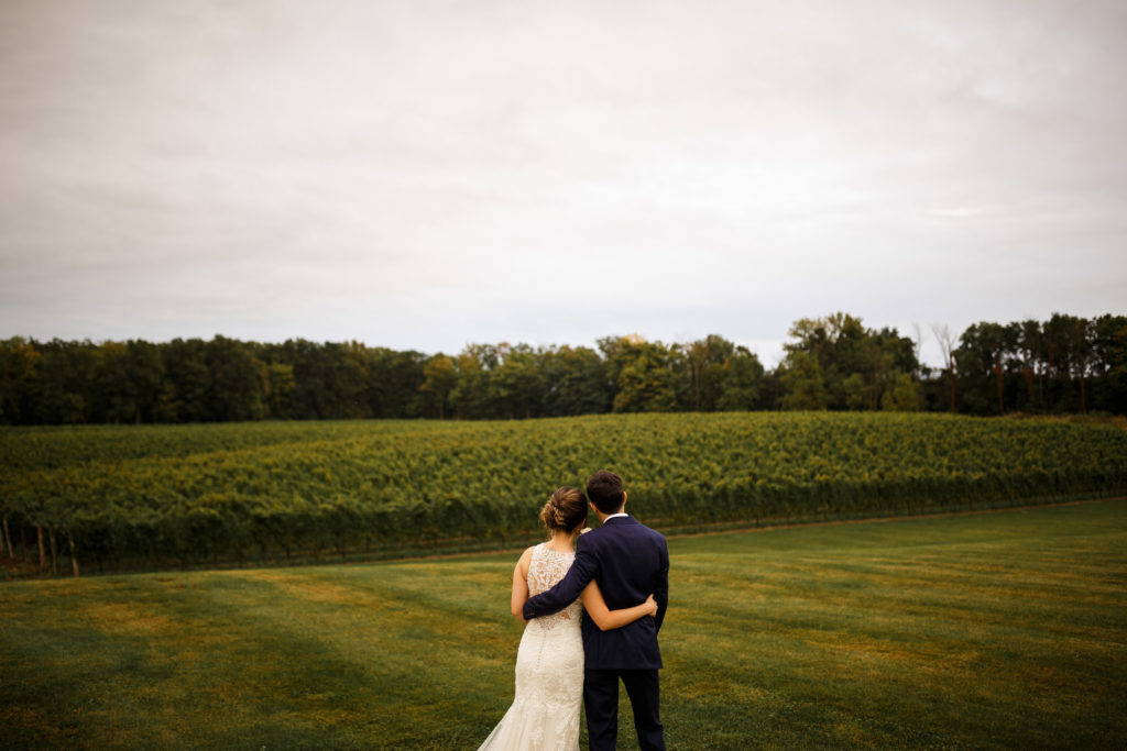 bride groom overlook vineyard vineland estates winery wedding