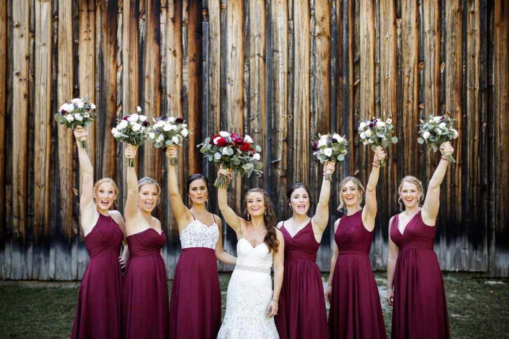 burgundy bridesmaids dress summer balls falls wedding photographer