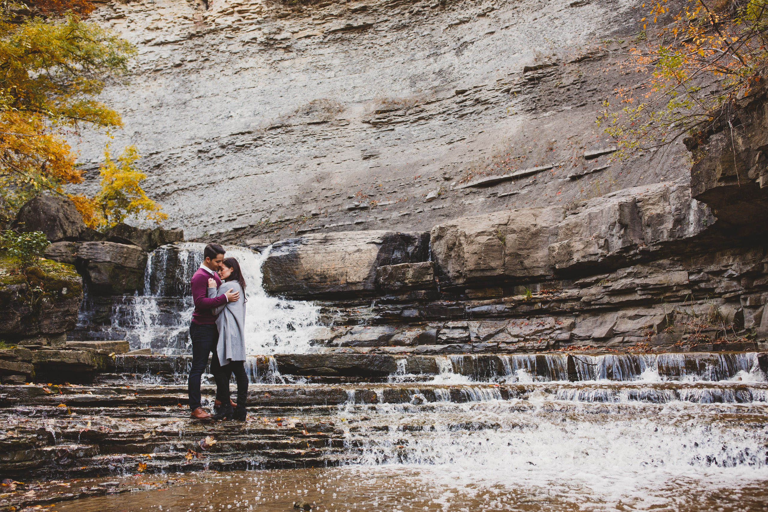 waterfall couple engagement session niagara afterglow