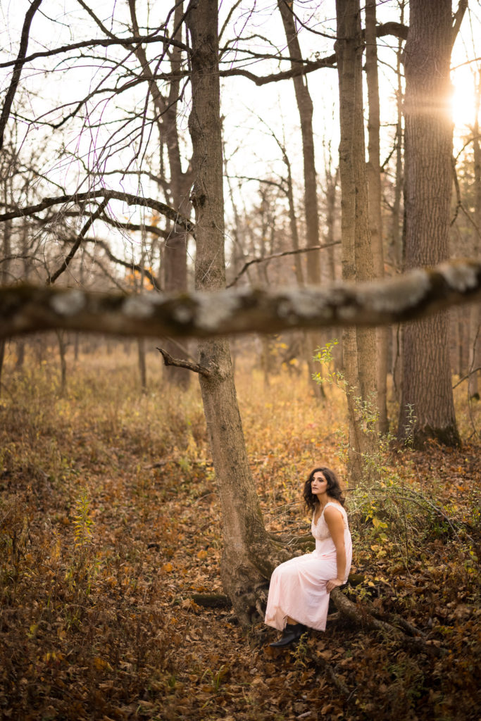 classic outdoor boudoir pink dress art hamilton photographer afterglow