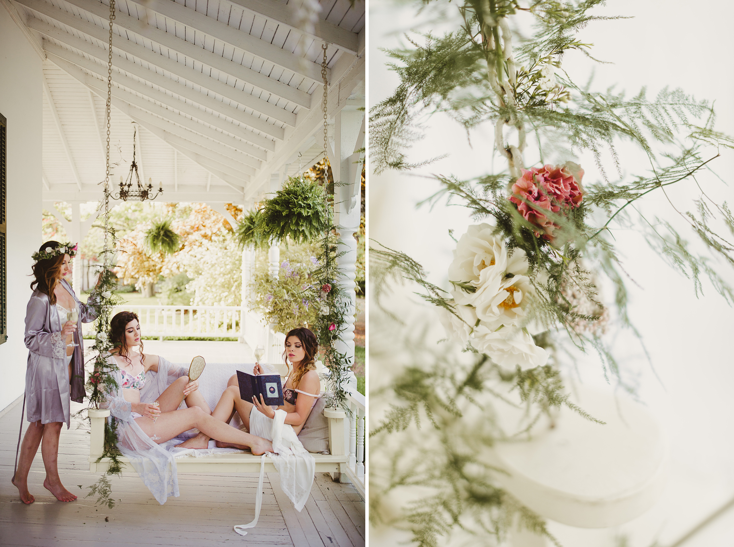 classic beauty boudoir niagara wine bridsemaids group getaway film photographer