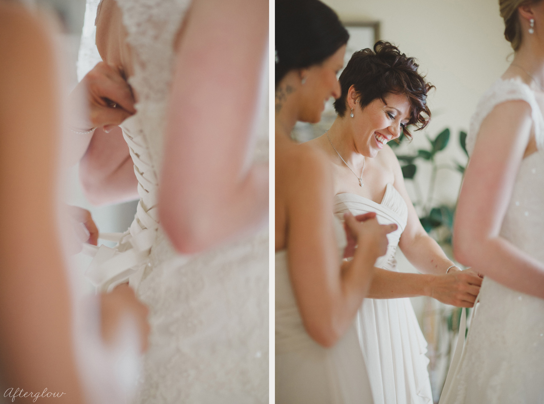 bride getting ready at home