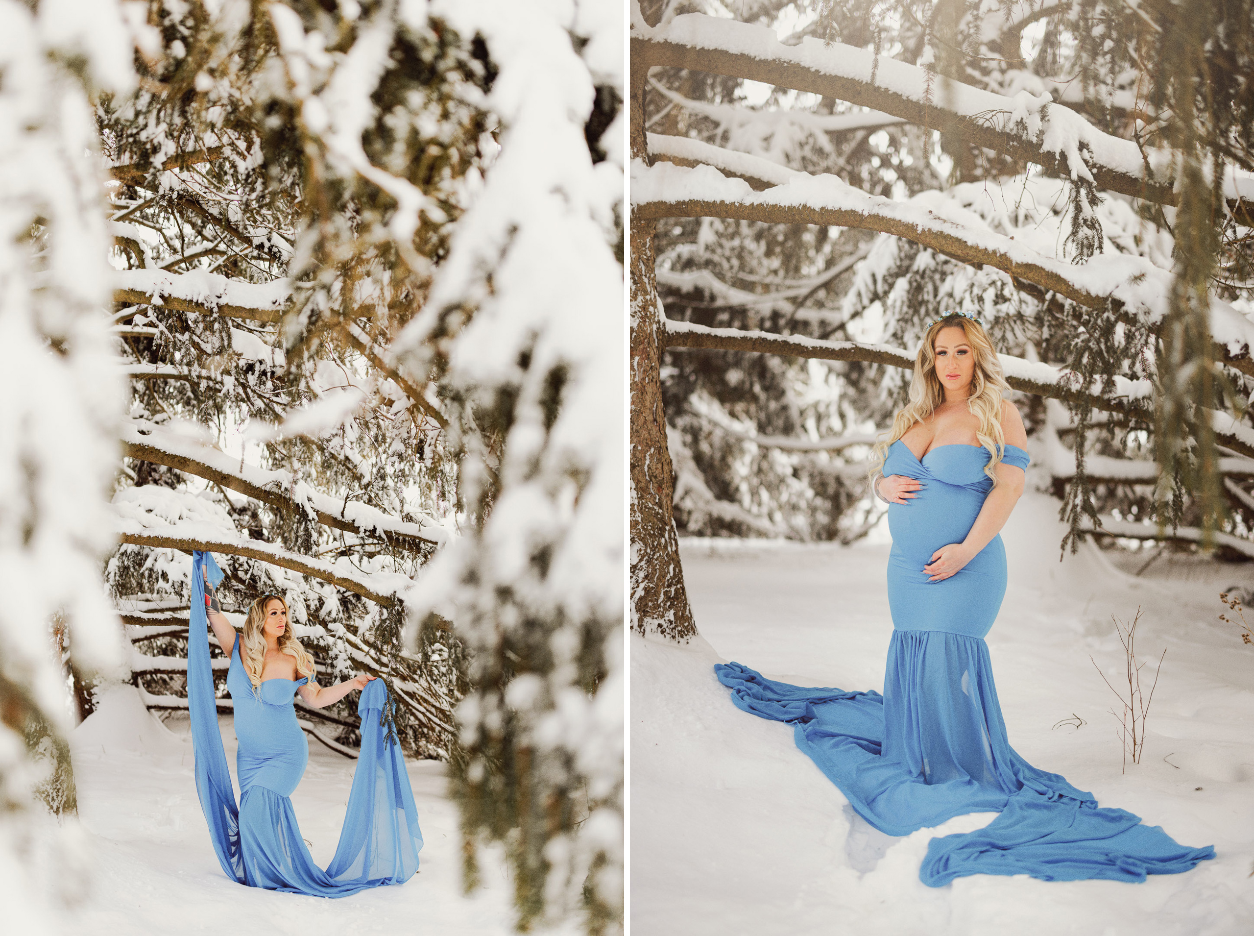 sexy outdoor winter maternity session niagara photographer afterglow