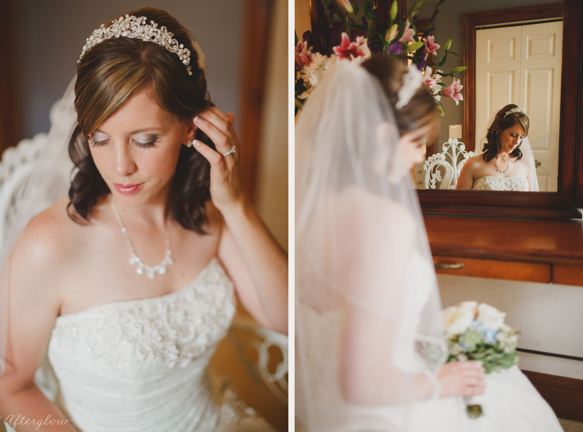 stunning bride in mirror
