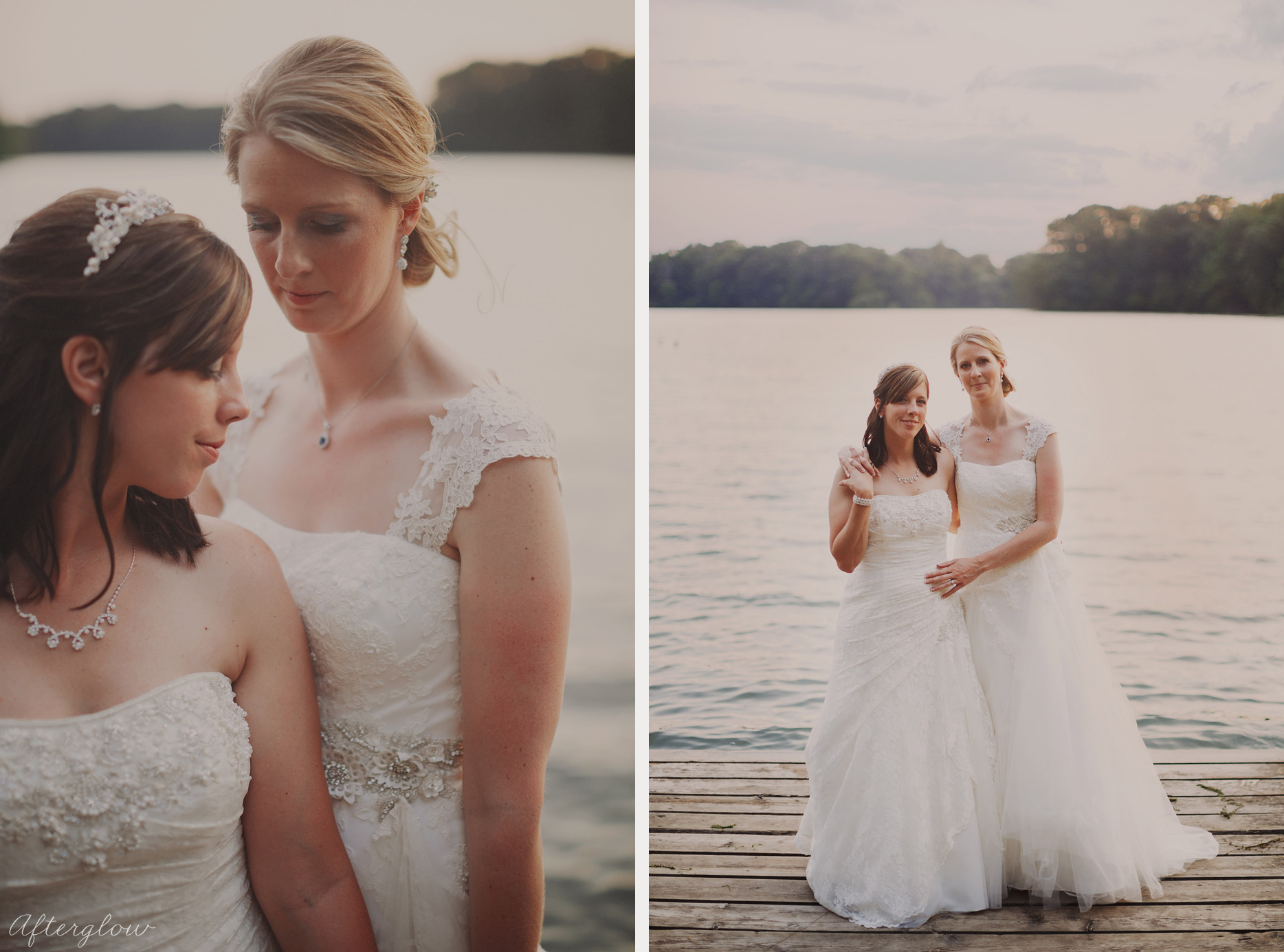 same sex wedding portraits by the water