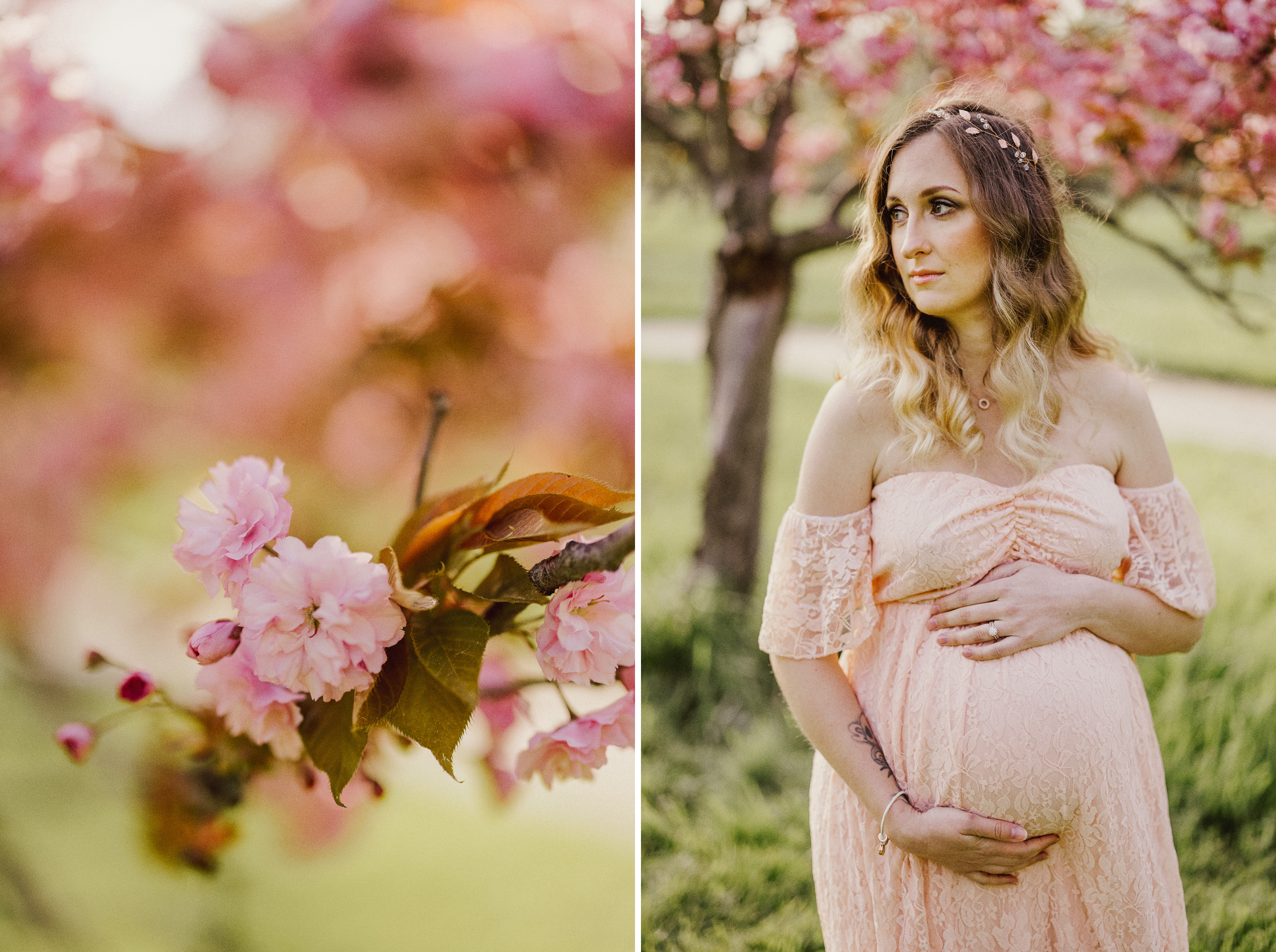 niagara maternity photographer pregnant blossoms