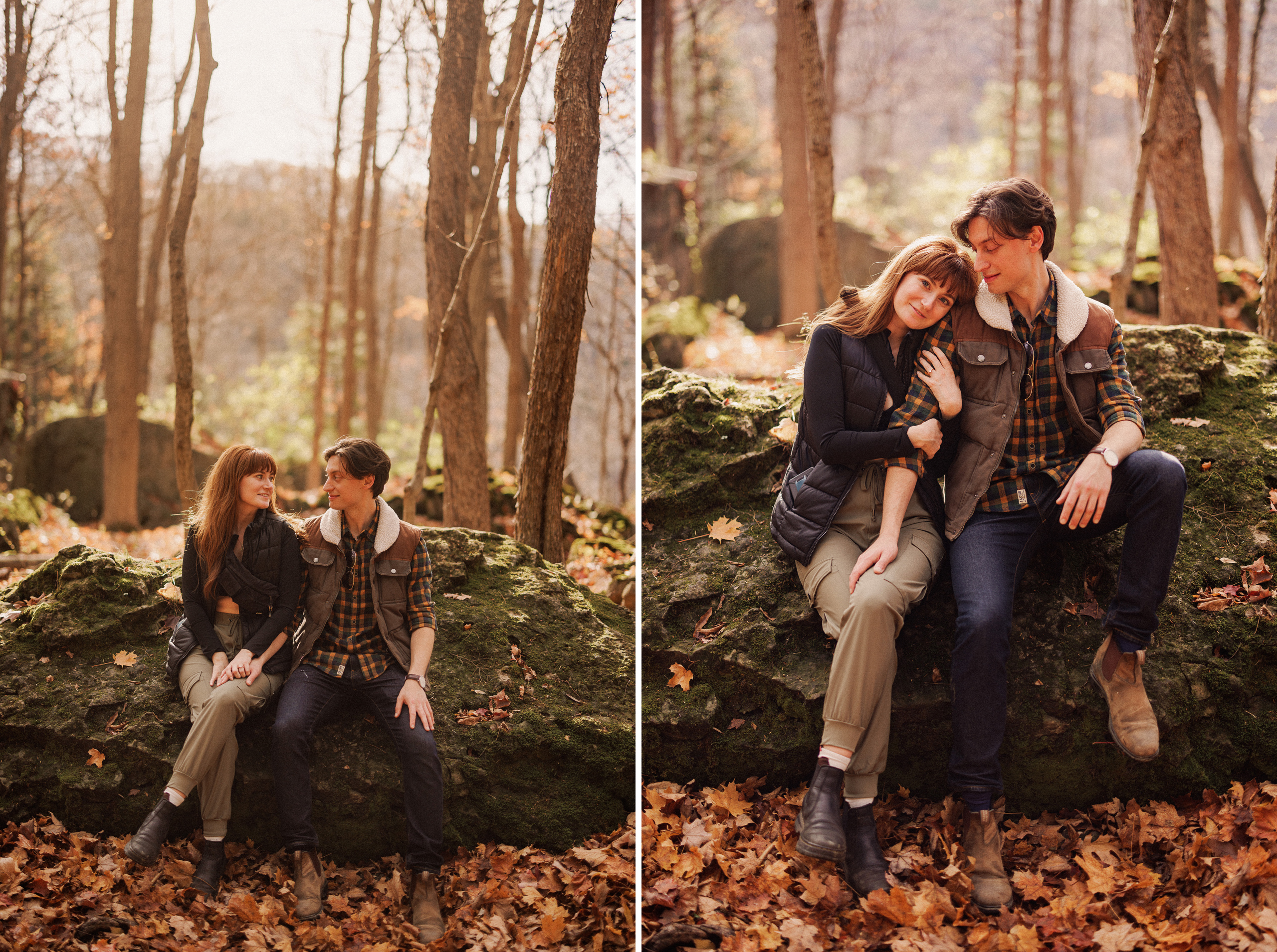 autumn fall engagement session proposal niagara afterglow images