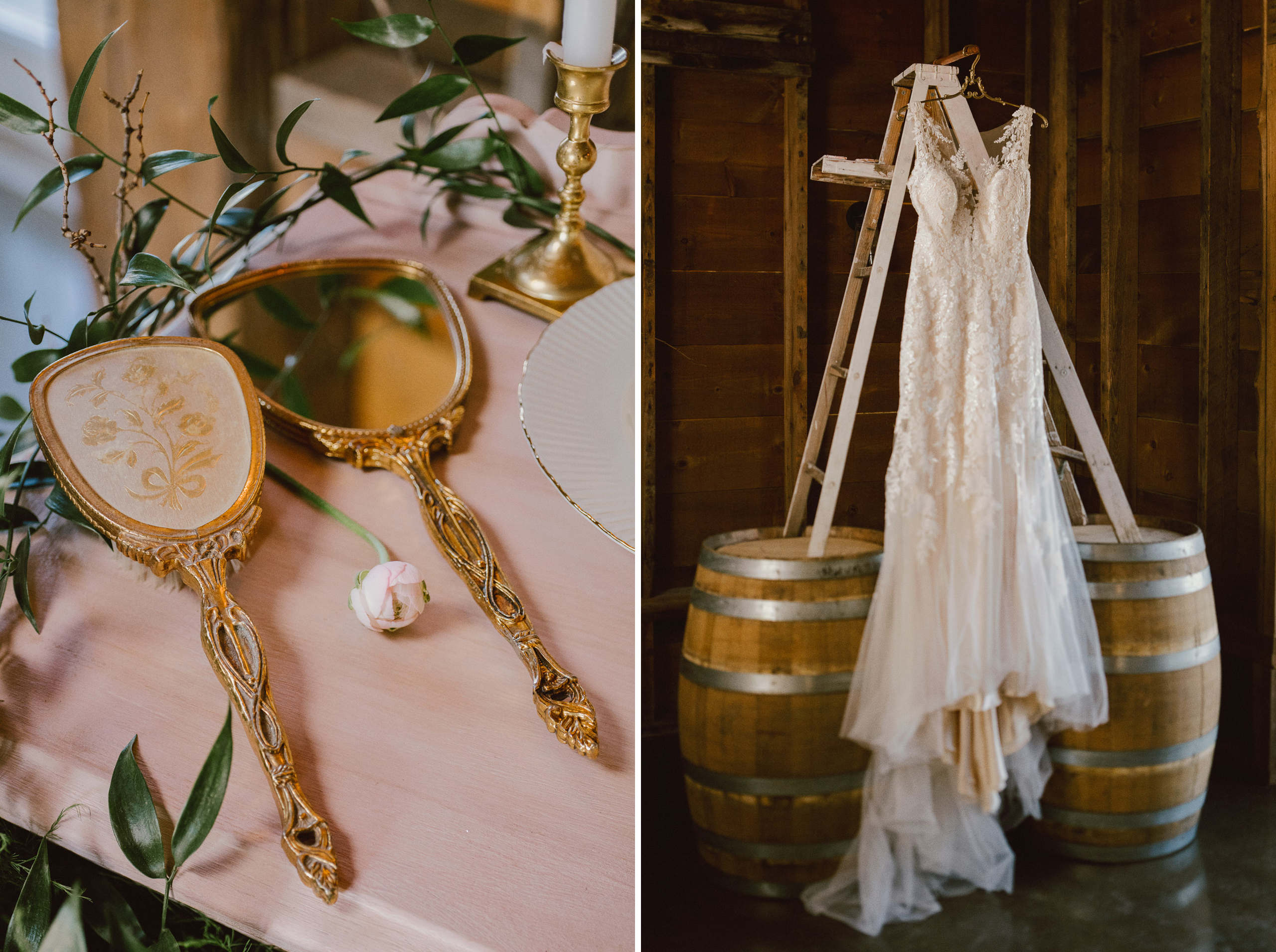 cave spring barn wedding bridal photos afterglow images