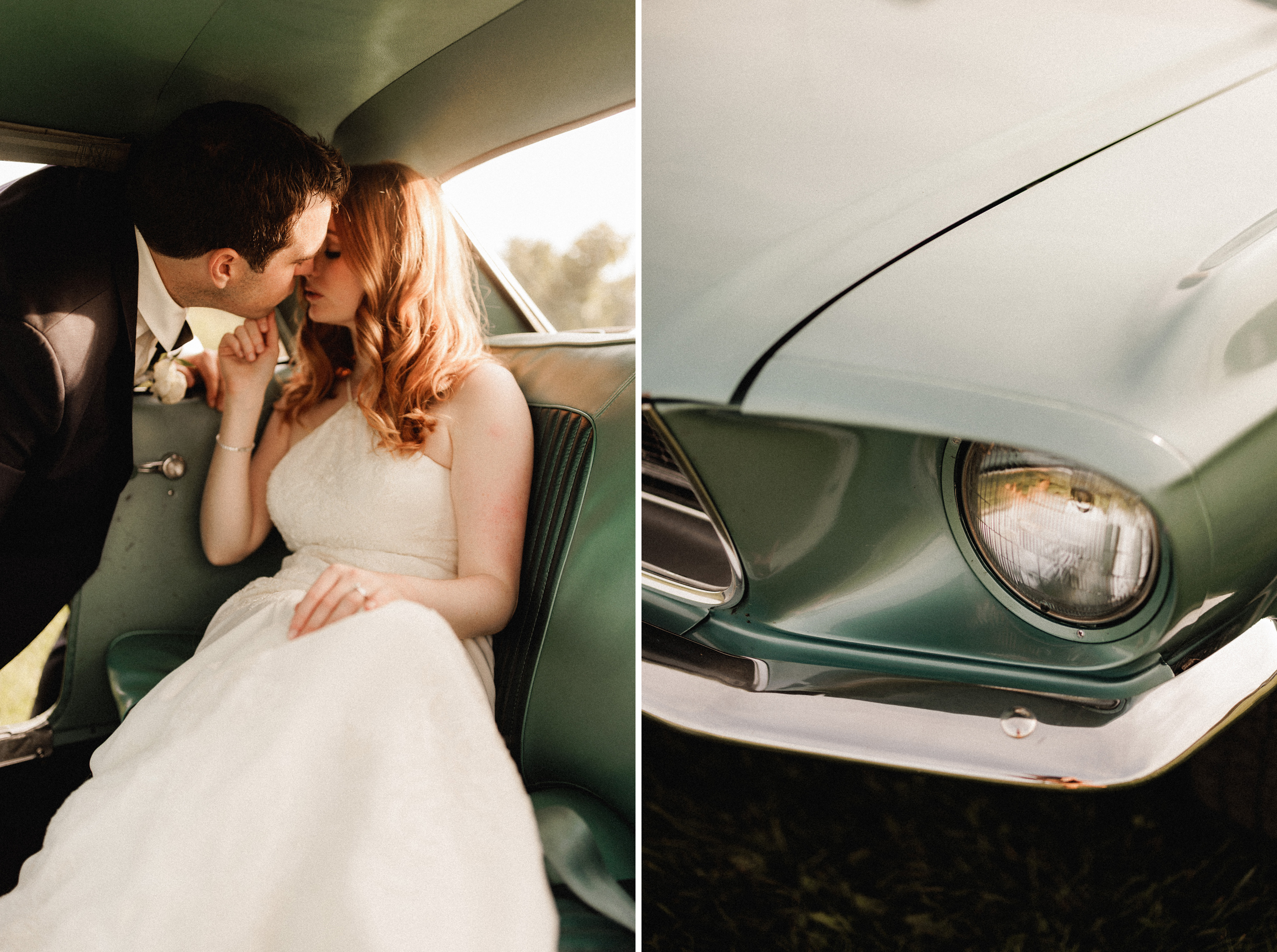cave spring vineyard wedding autumn fall afterglow images classic car redhead bride