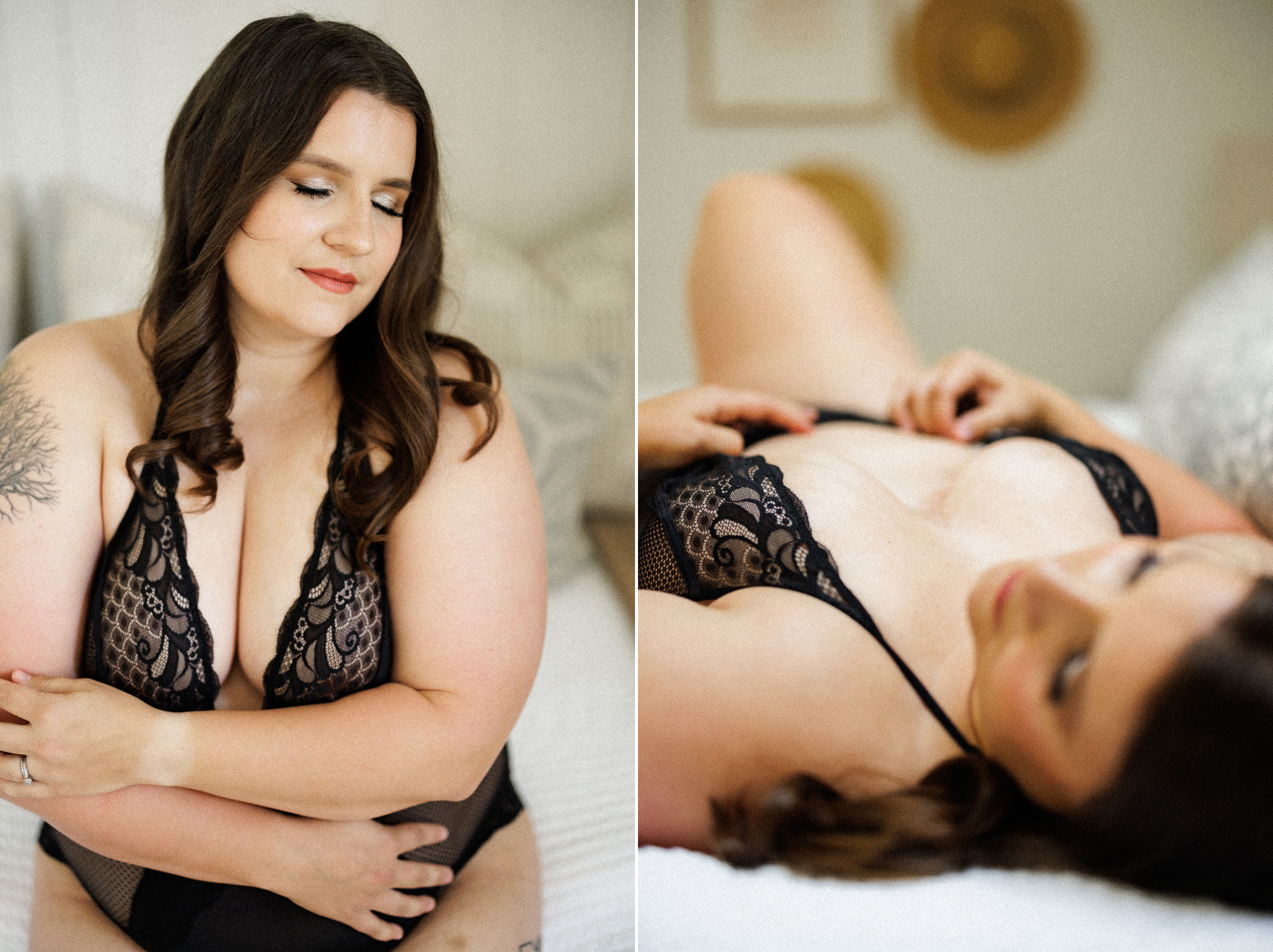 boudoir curvy niagara photographer afterglow images film black lingerie