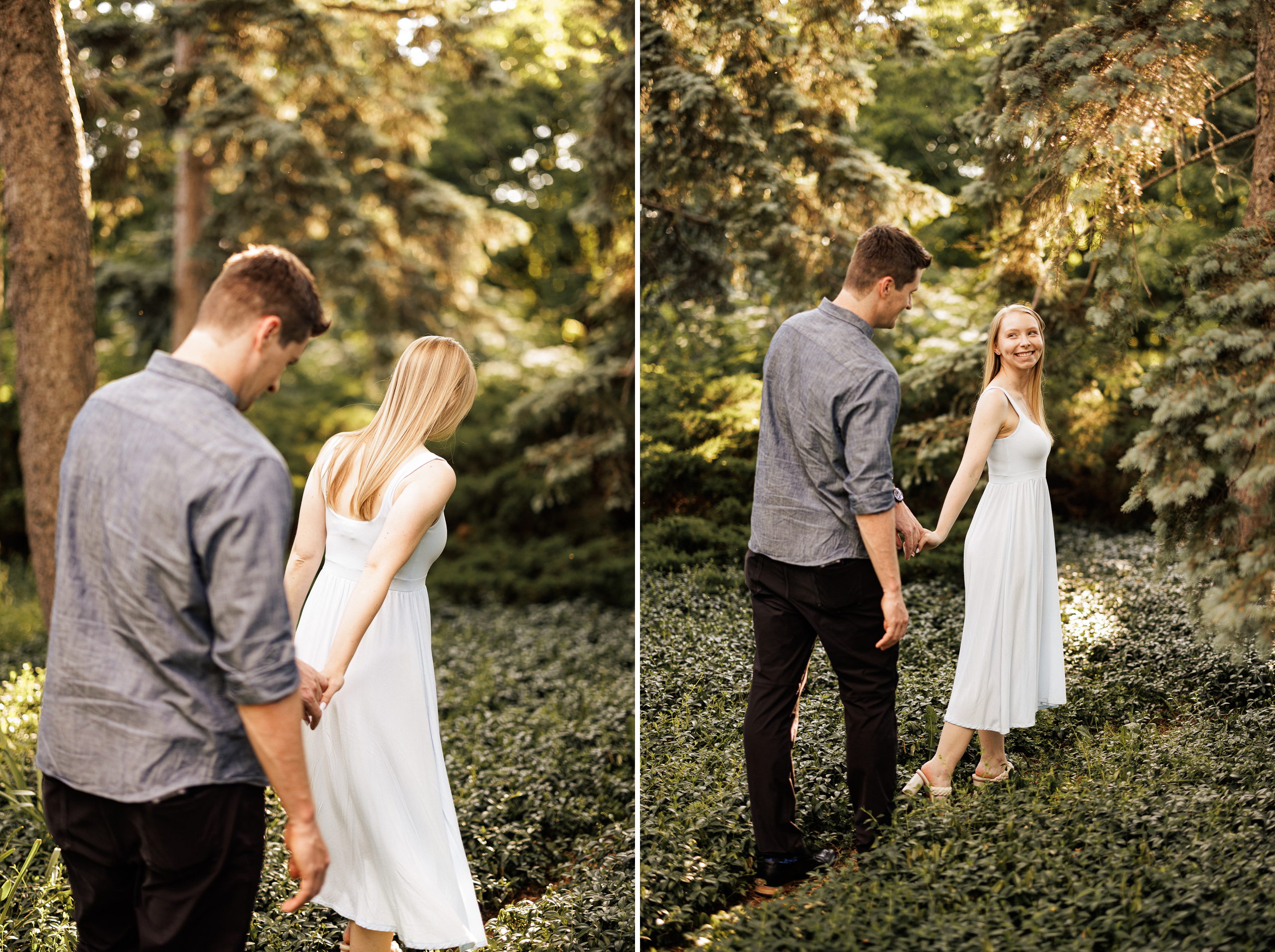 romantic forest engagement session niagara afterglow photographe