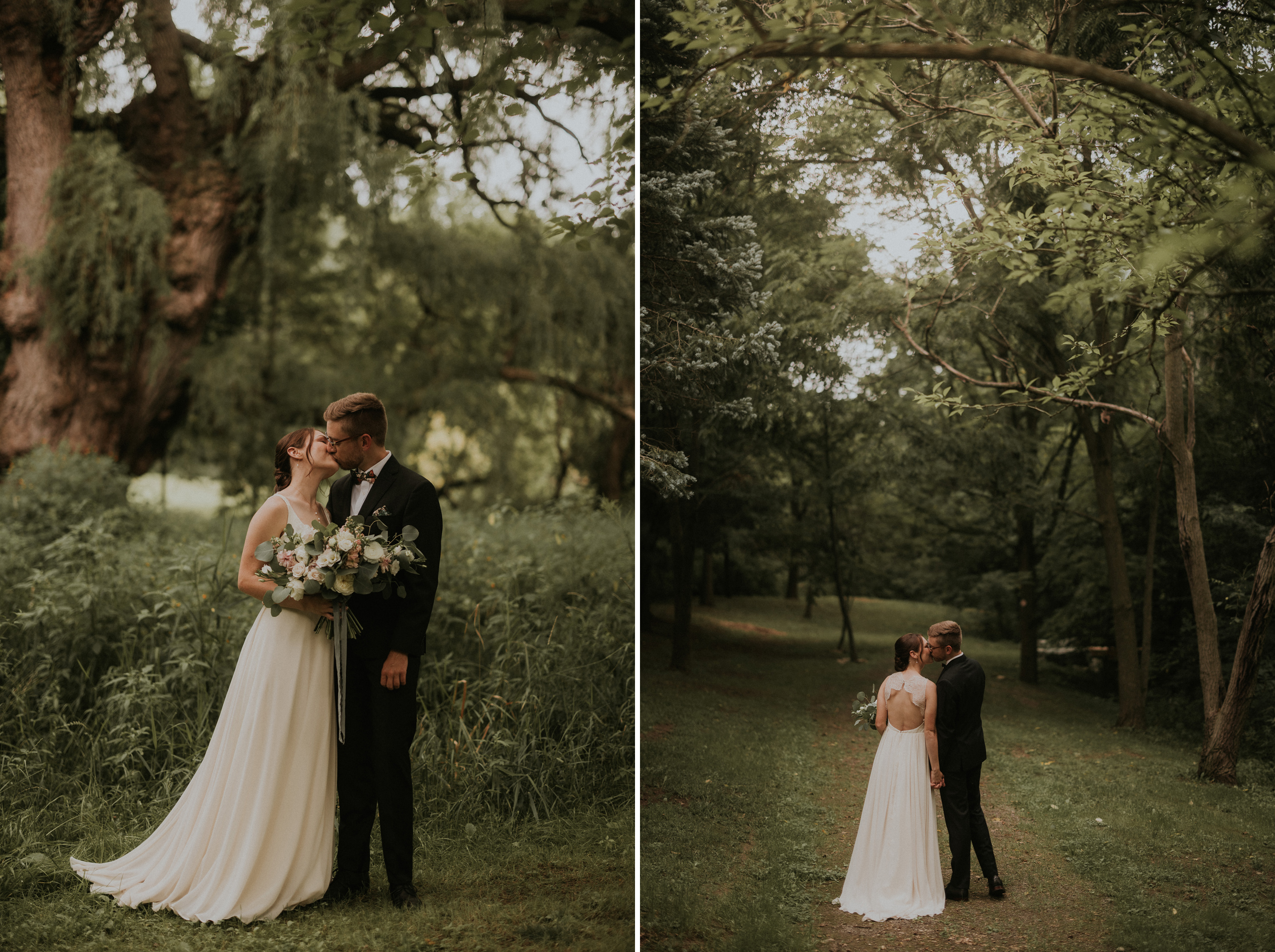 bride groom wedding photographer afterglow vineland nature fores
