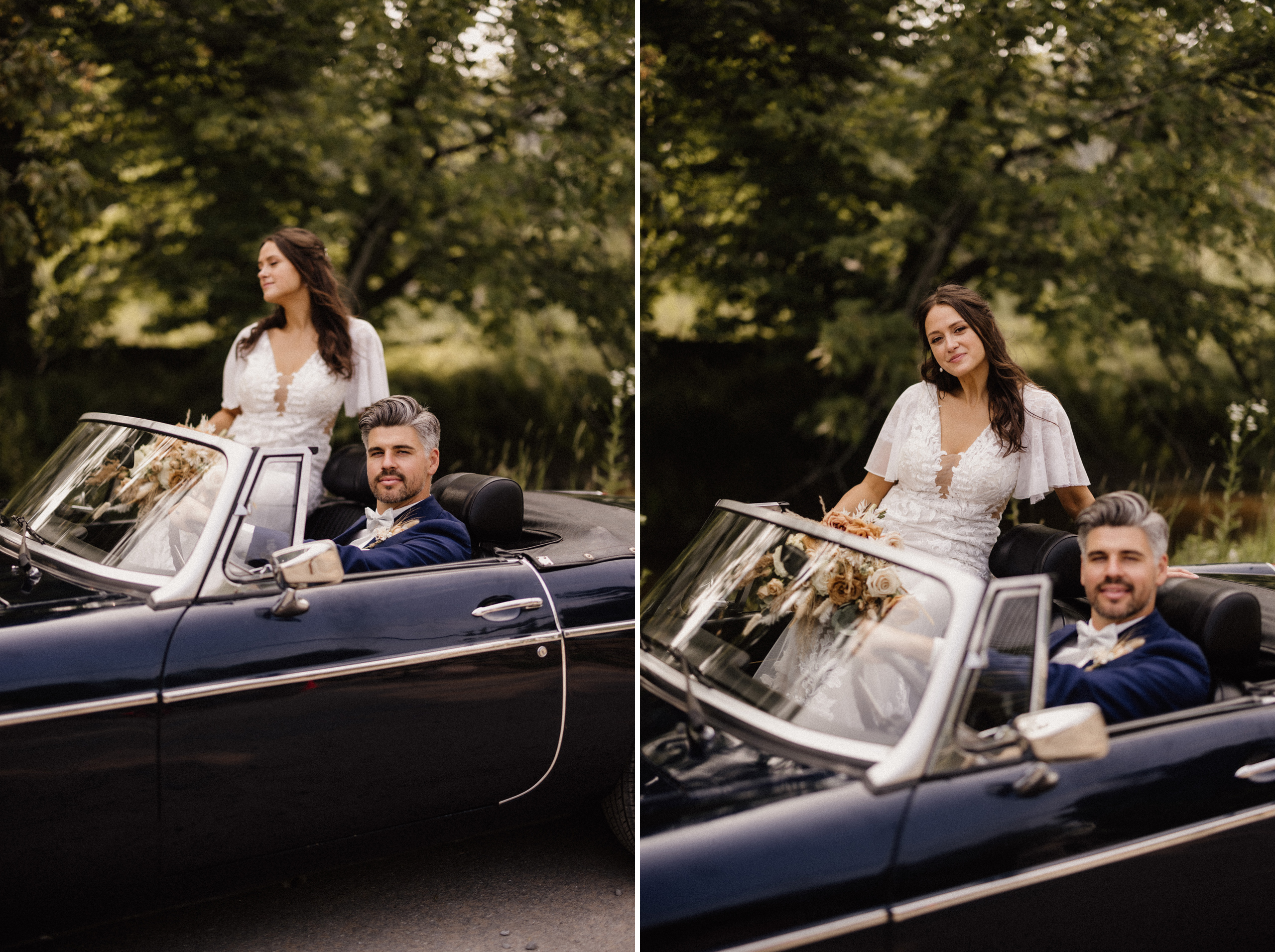 classic car bride groom wedding photographer afterglow images