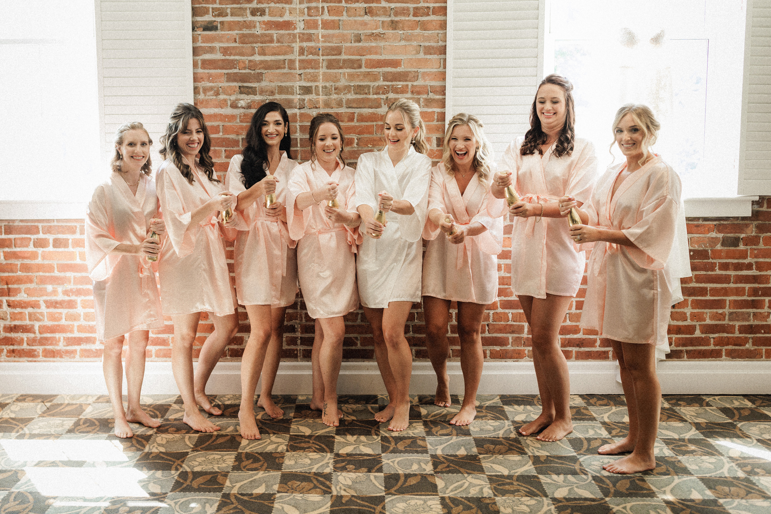 pink bridesmaids robes bridal suite pillar and post notl aftergl