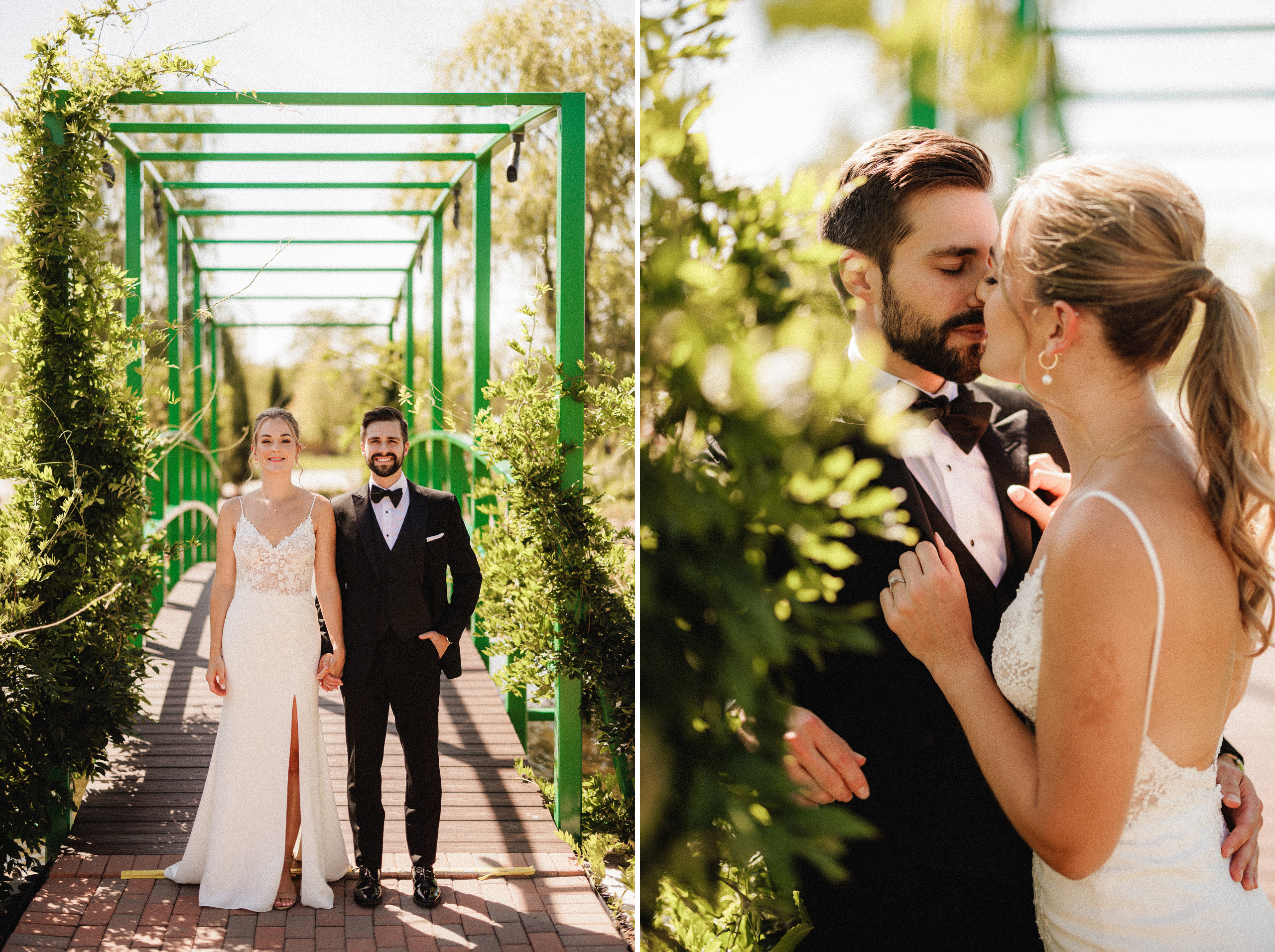 wedding photography gardens pillar and post summer bridge