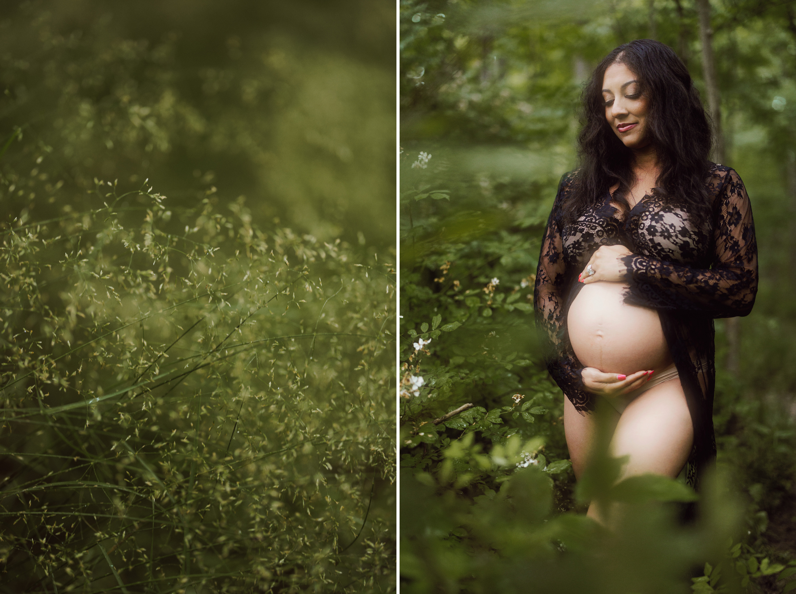 sensual maternity photos forest outdoor boudoir niagara