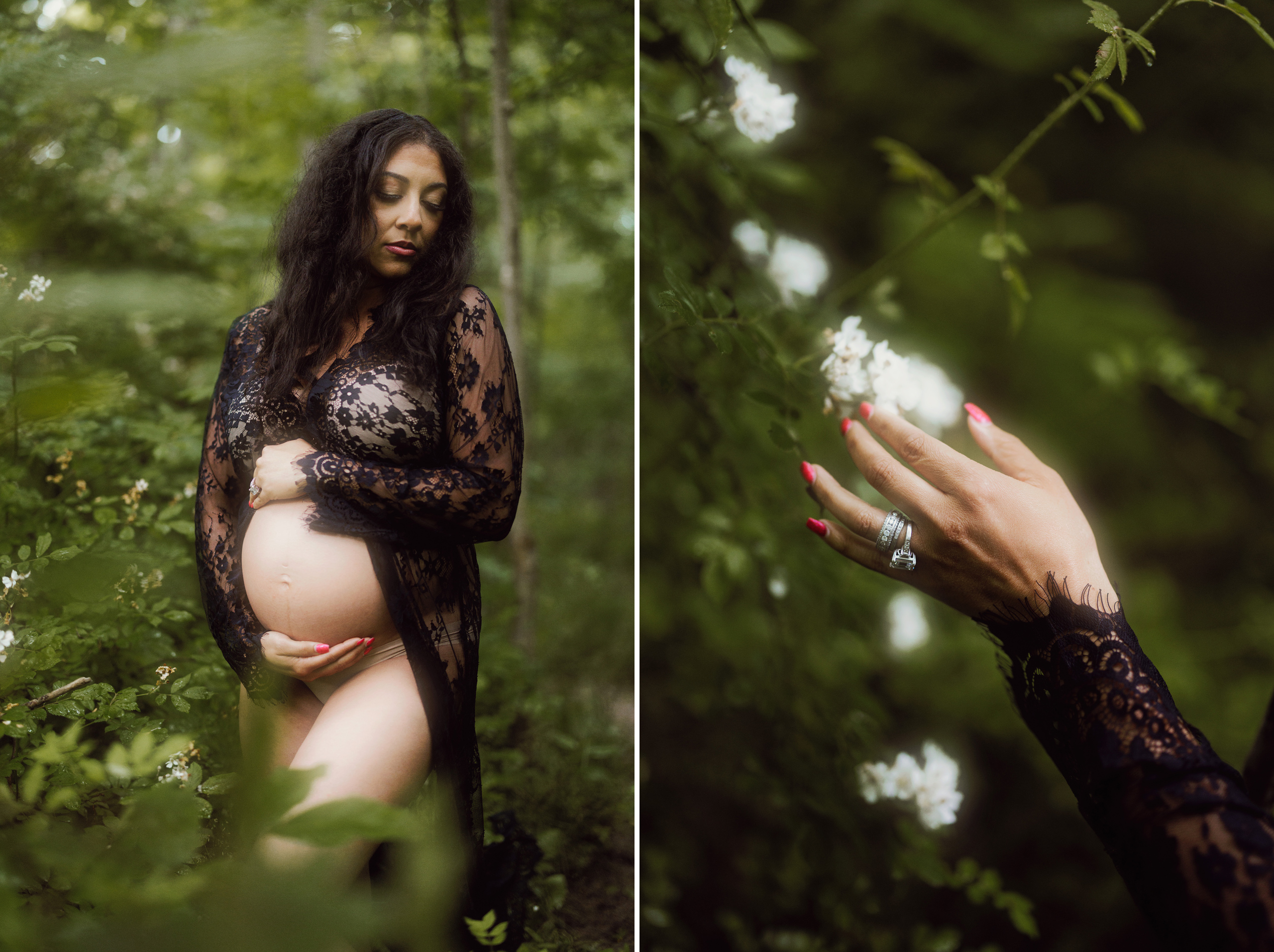 sensual maternity photos forest outdoor boudoir niagara