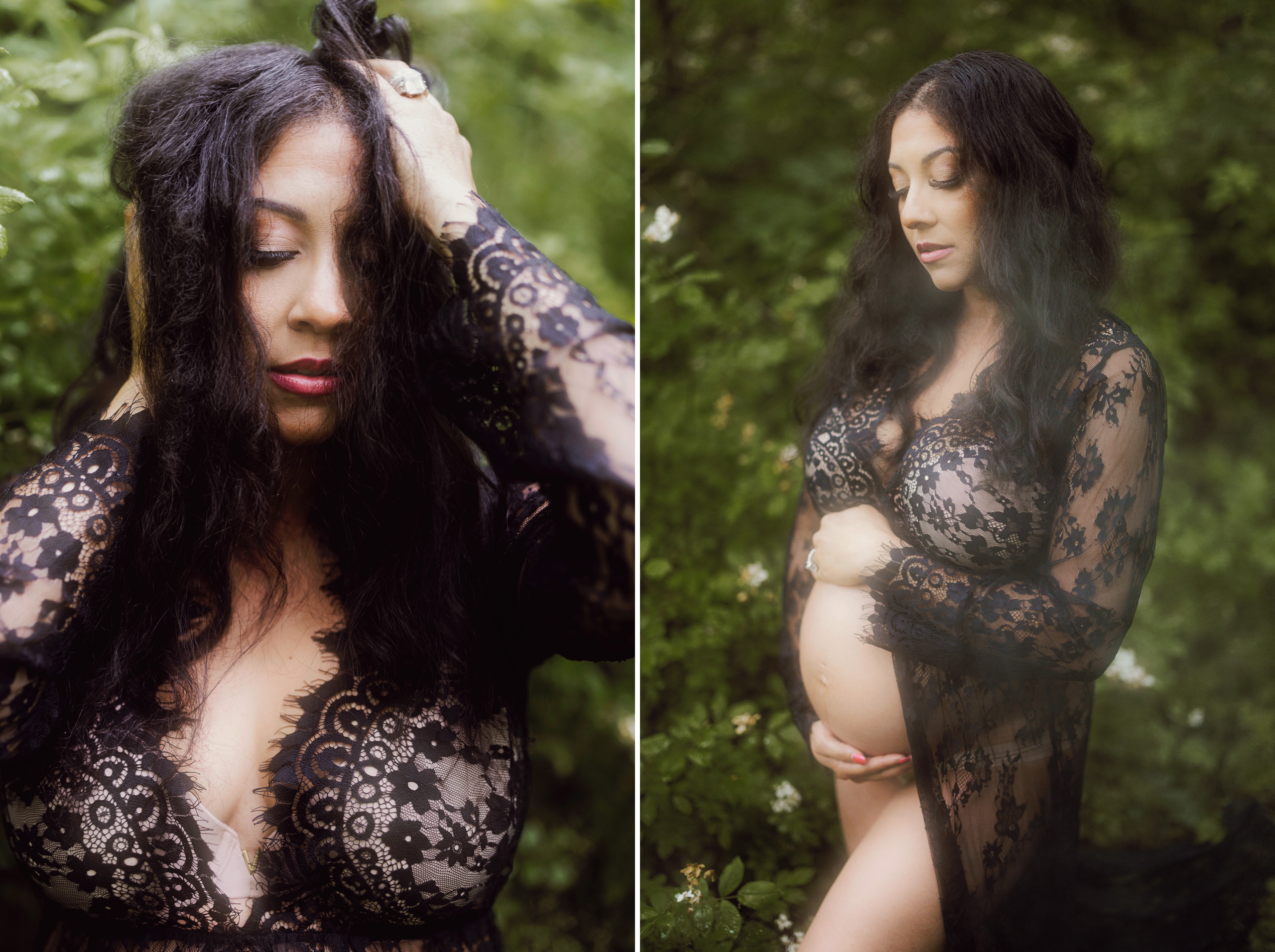 sensual maternity photos forest outdoor boudoir niagara