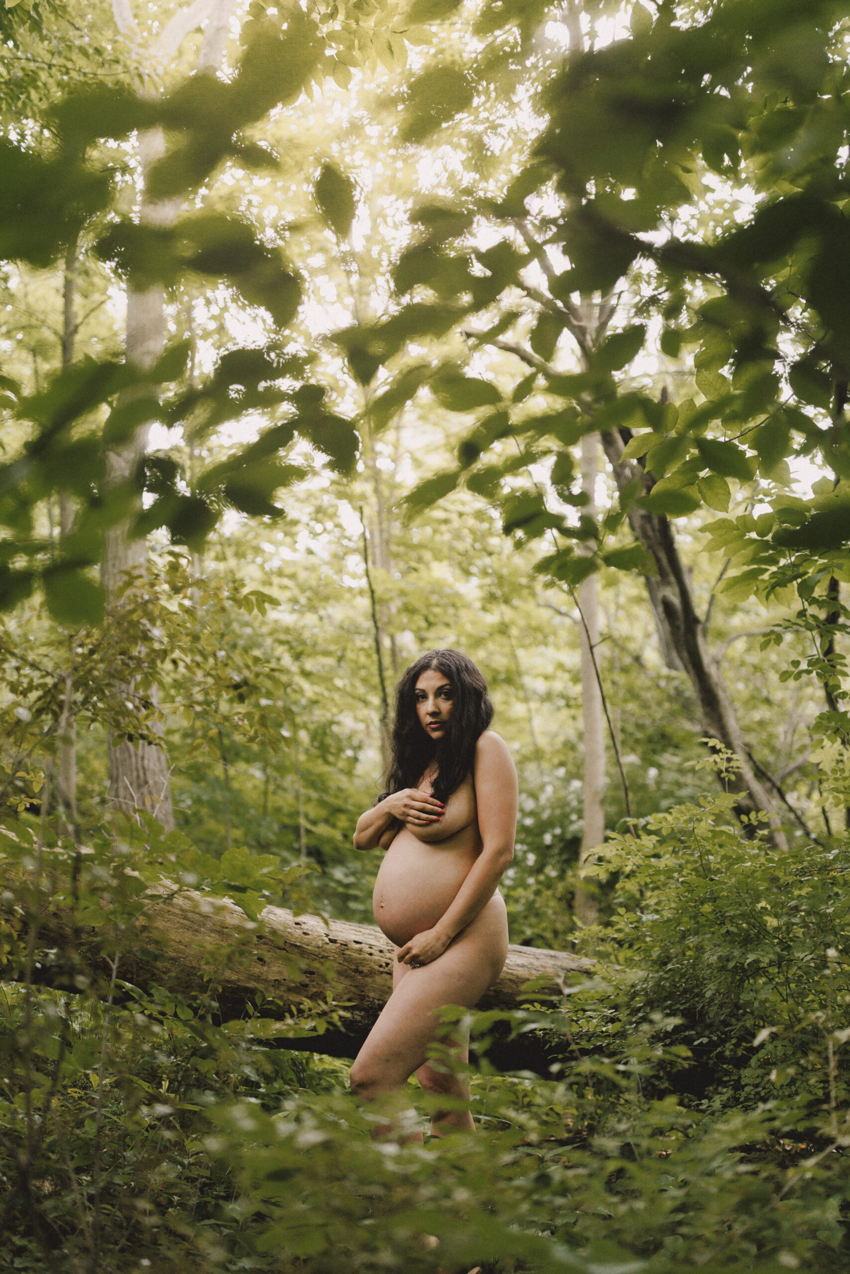 pregnant maternity nude forest photographer niagara afterglow