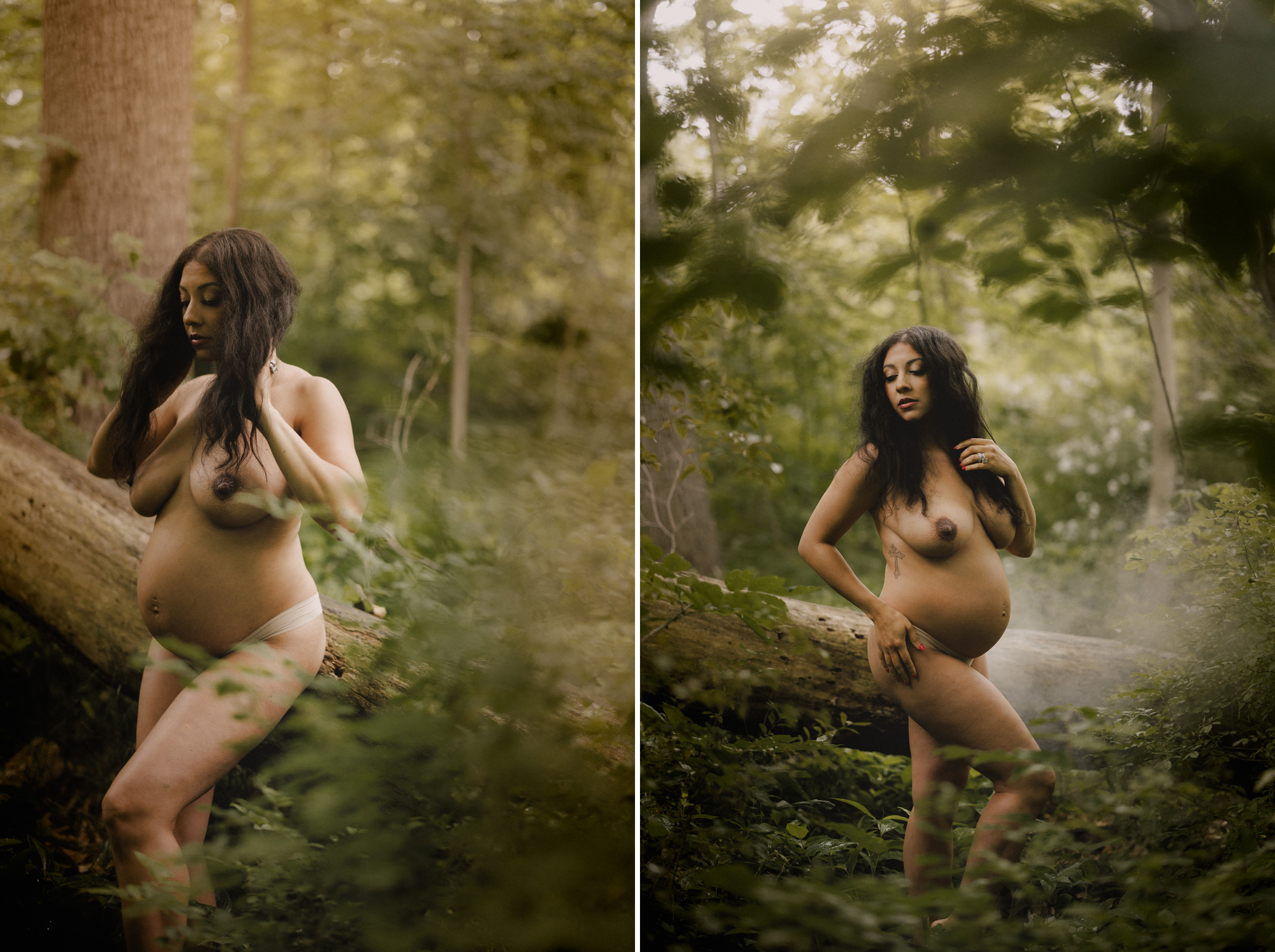 pregnant maternity nude forest photographer niagara afterglow