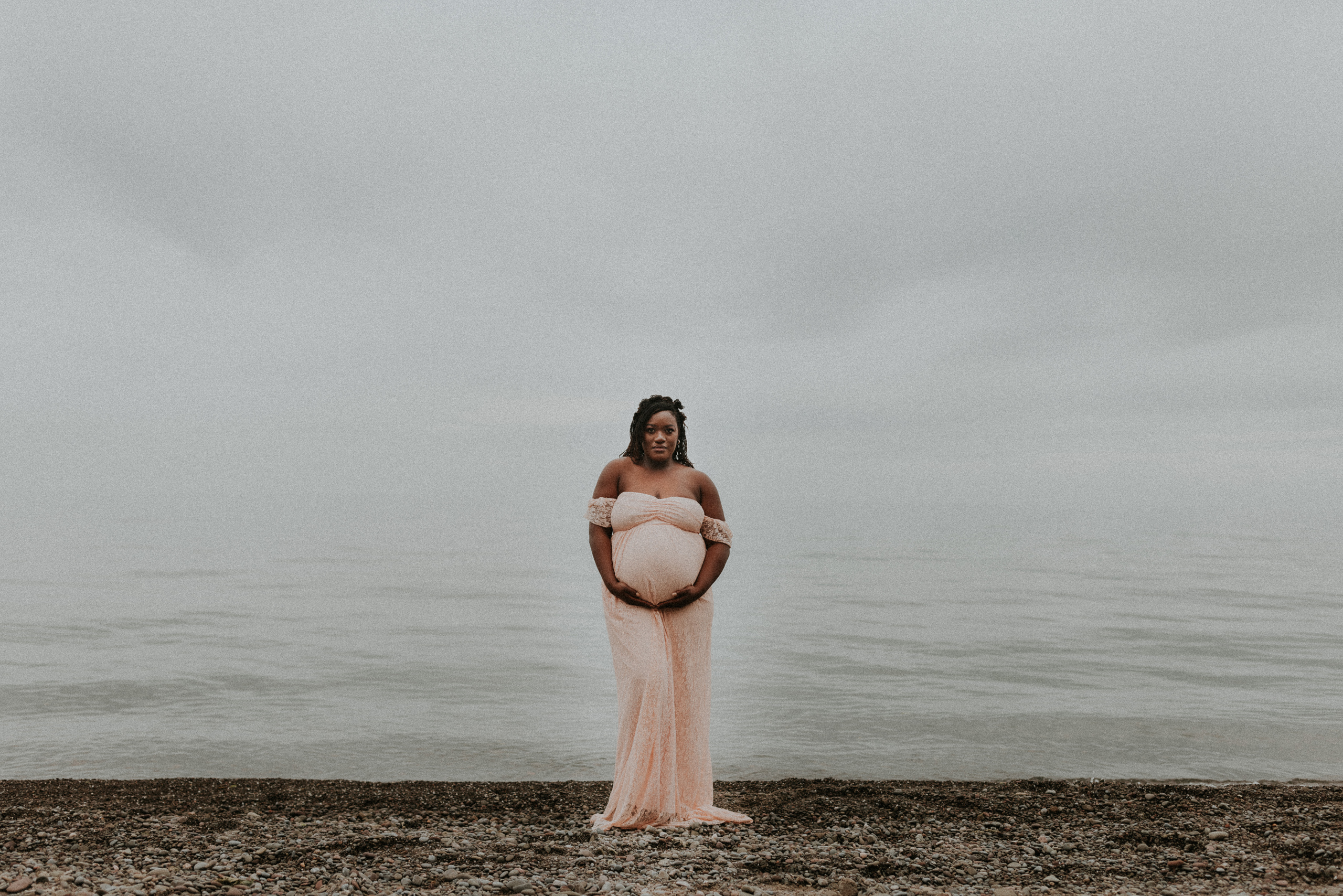 dreamy beach maternity session niagara film photographer