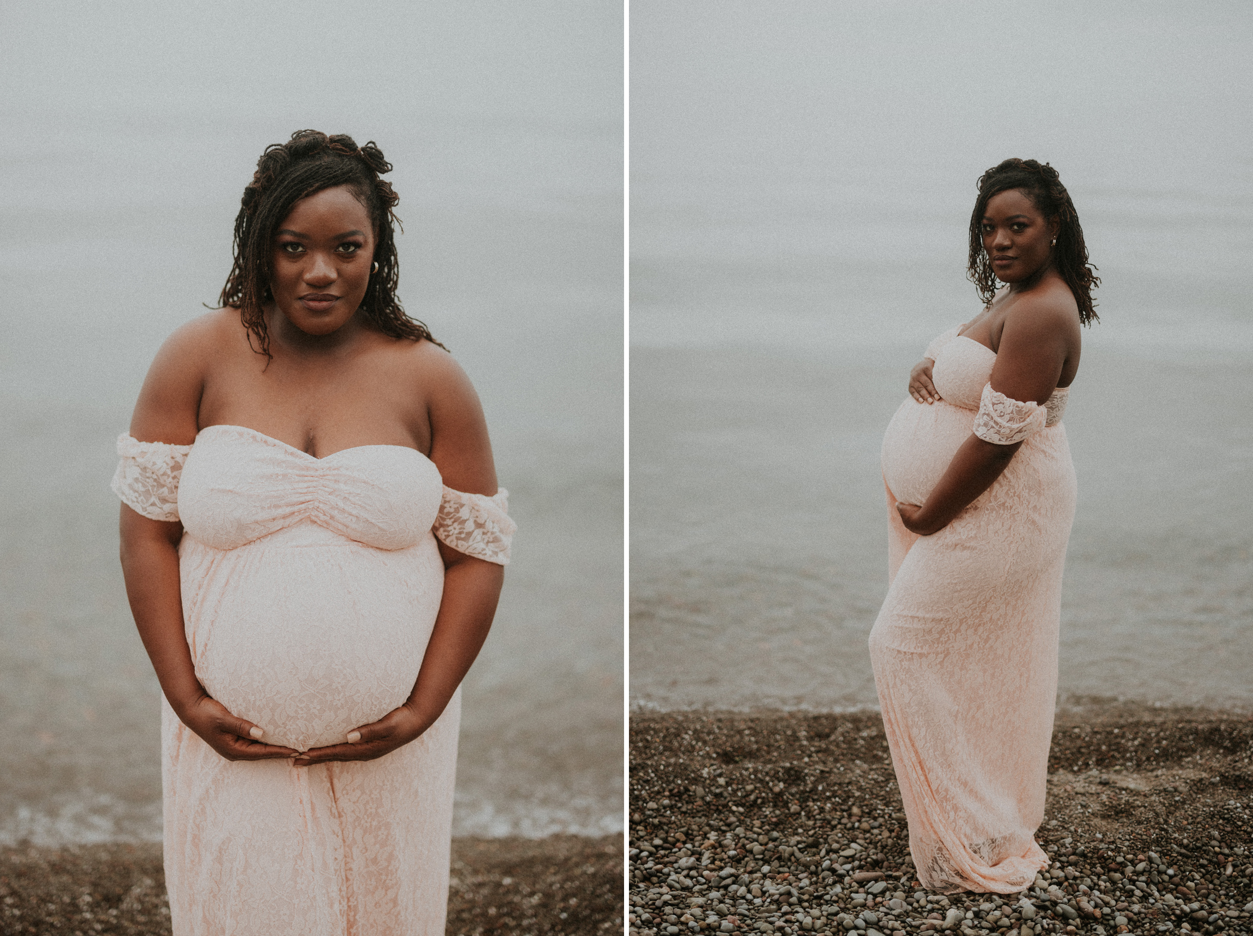 dreamy beach maternity session niagara film photographer