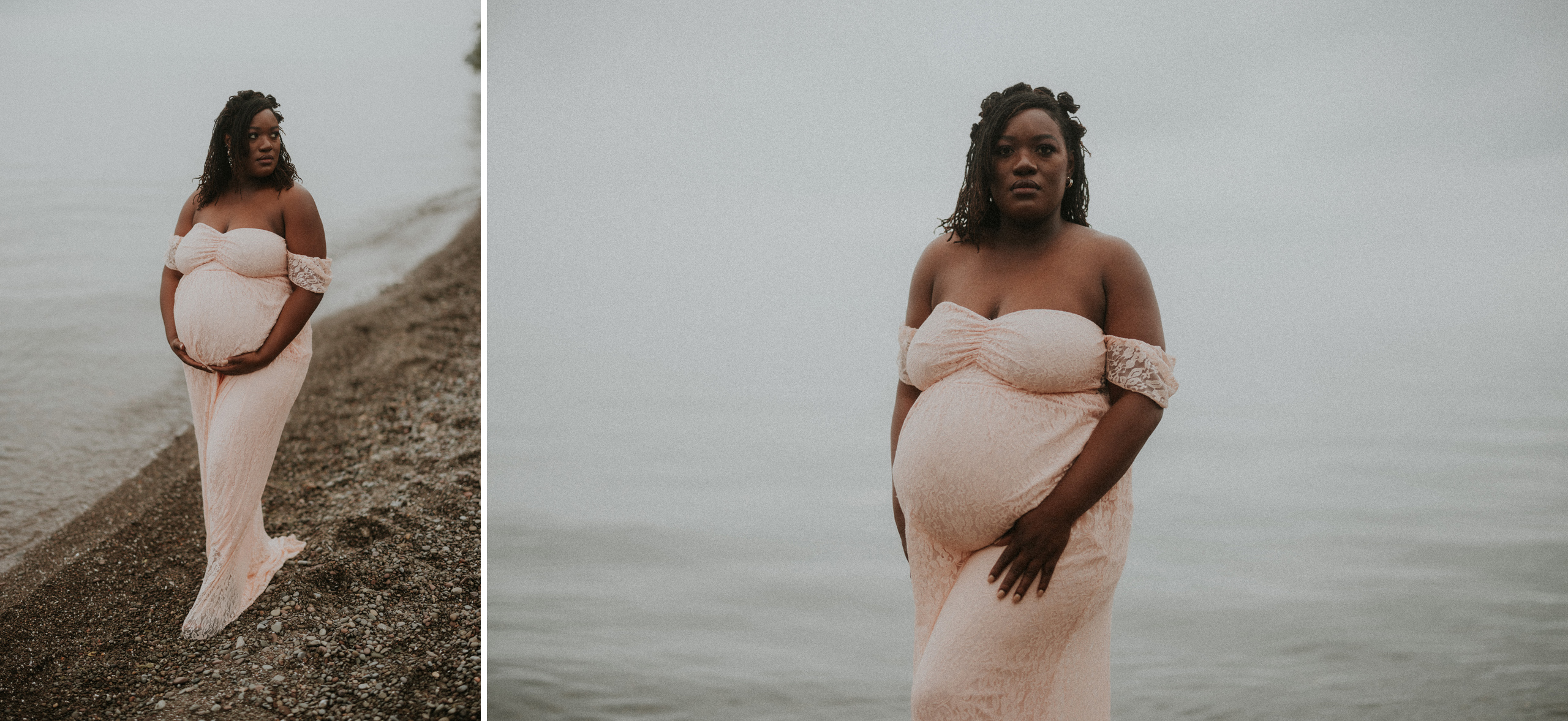 dreamy beach maternity session niagara film photographer