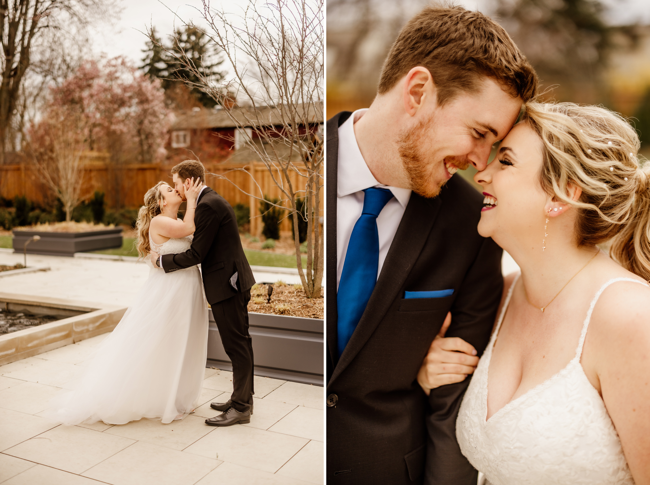 bride groom first look at queen NOTL wedding spring