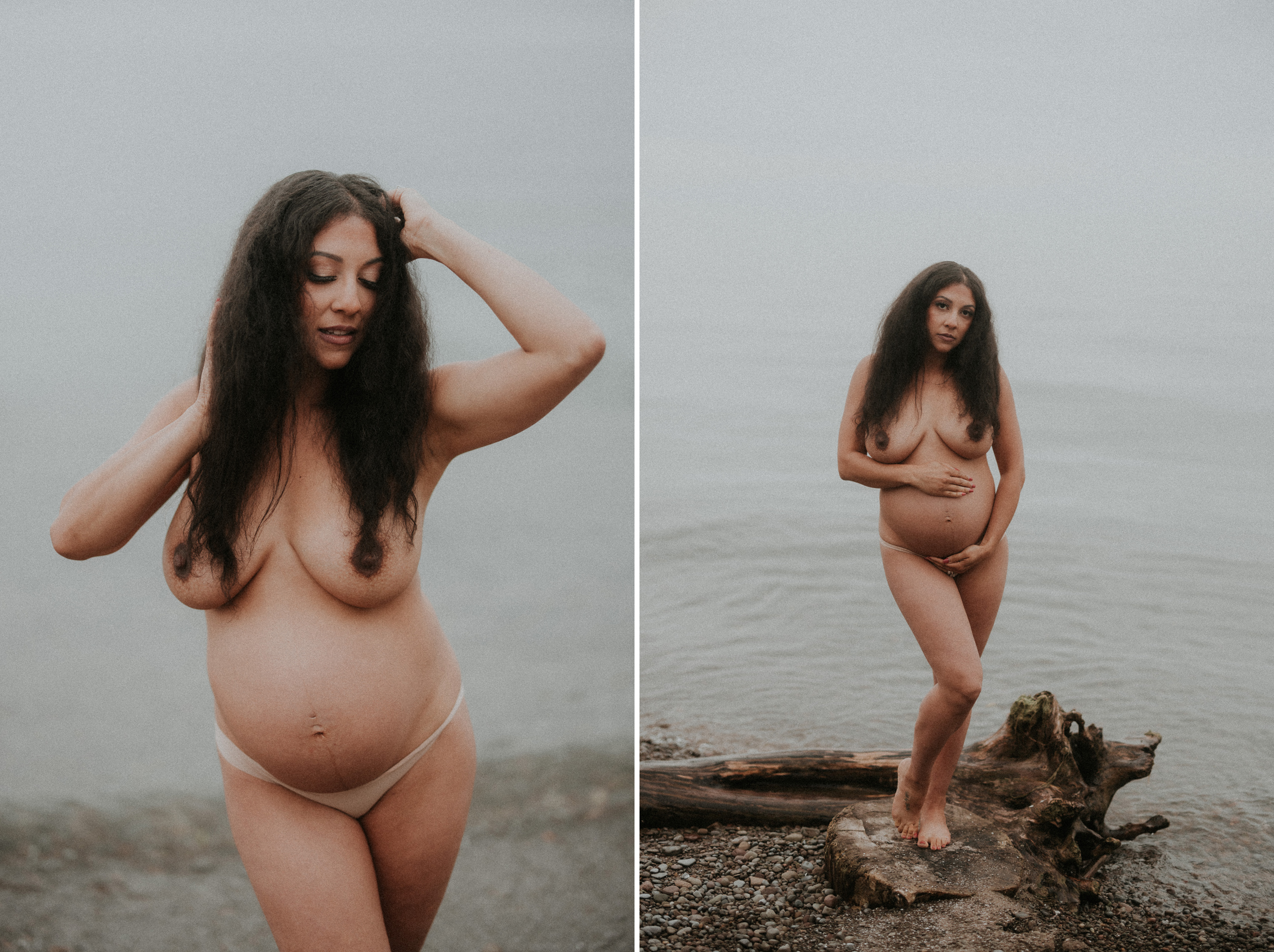 classic intimate nude pregnant maternity session niagara beach