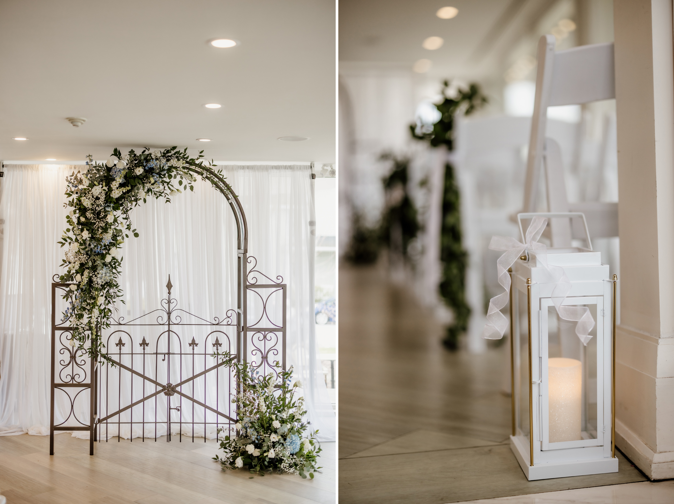 lush florals wedding flowers arbor ceremony at gate house qu