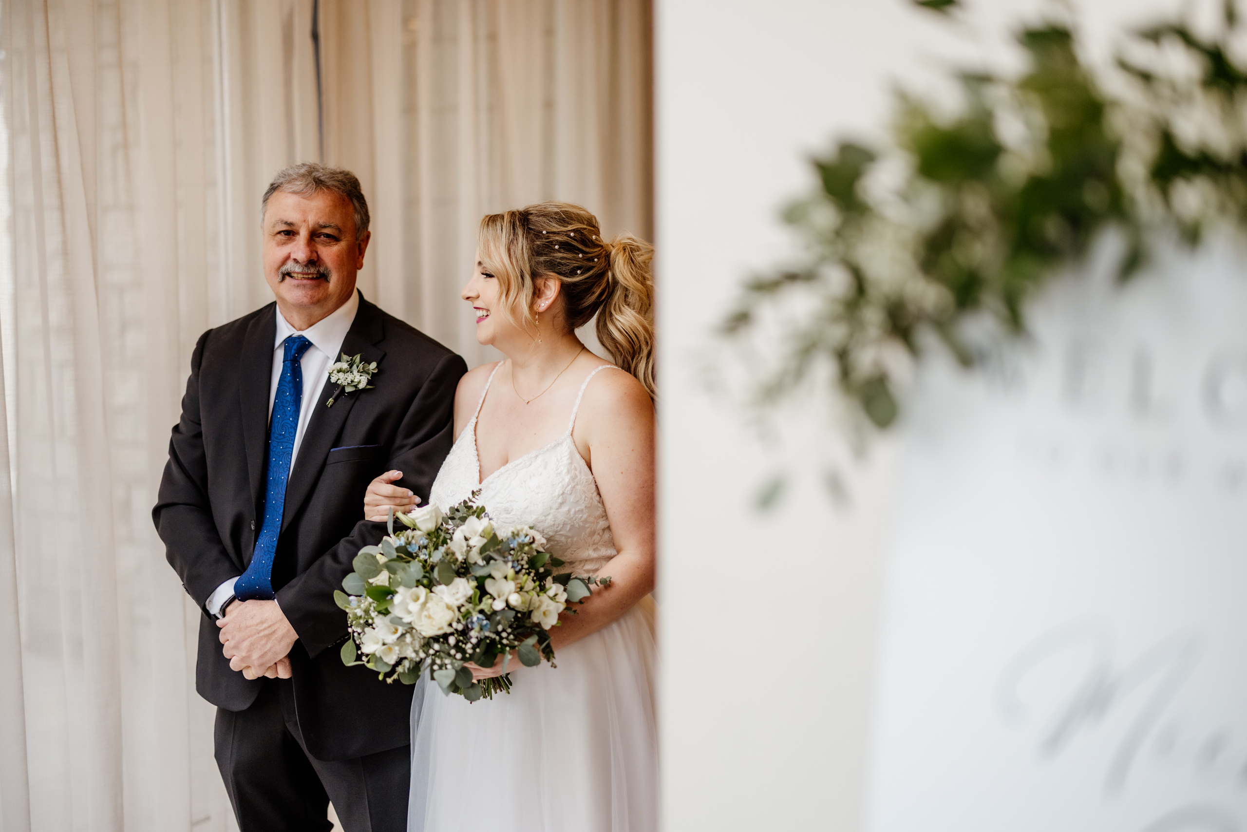 bride walks down aisle gate house wedding notl photographer