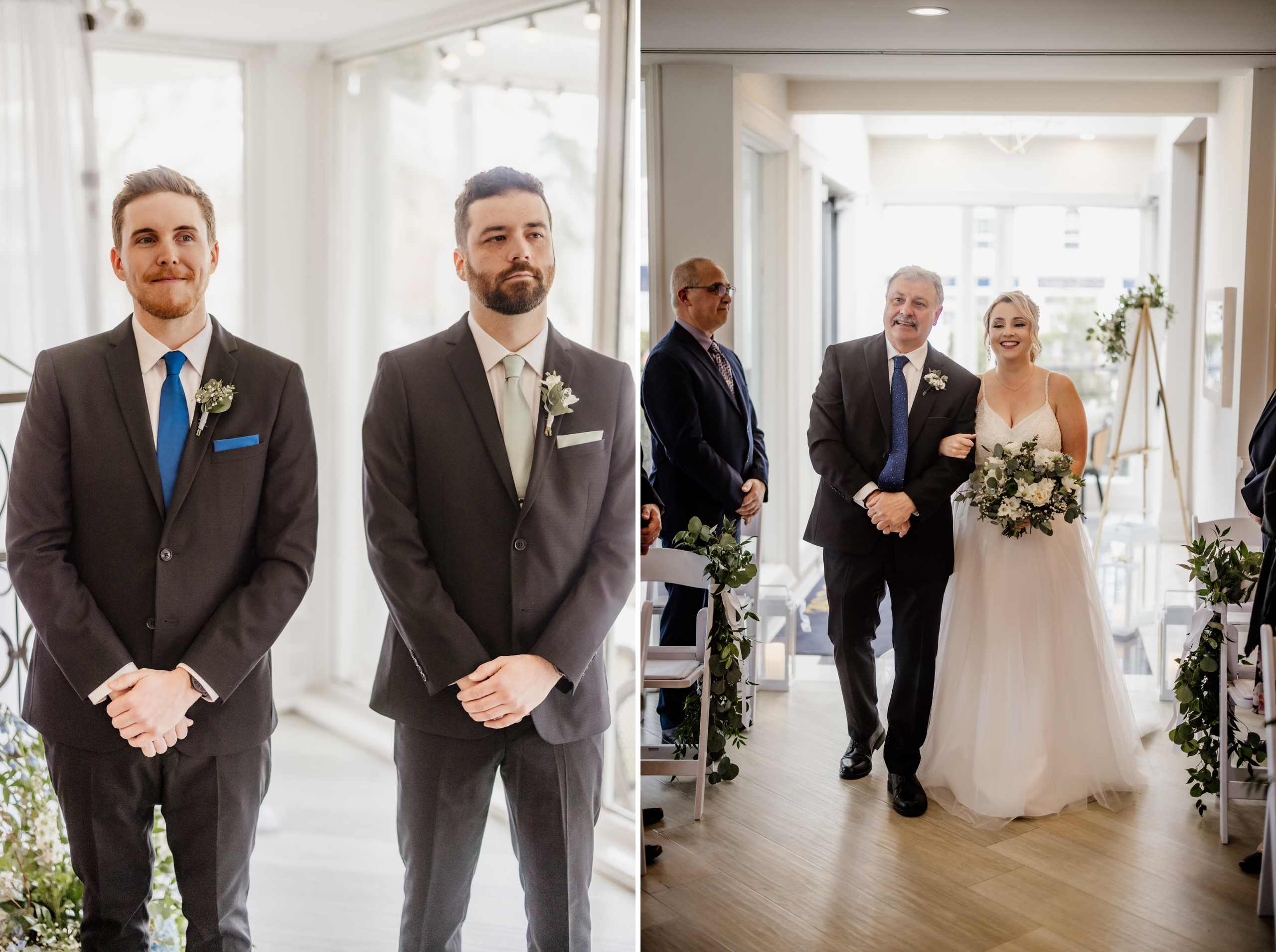 bride walks down aisle gate house wedding notl photographer