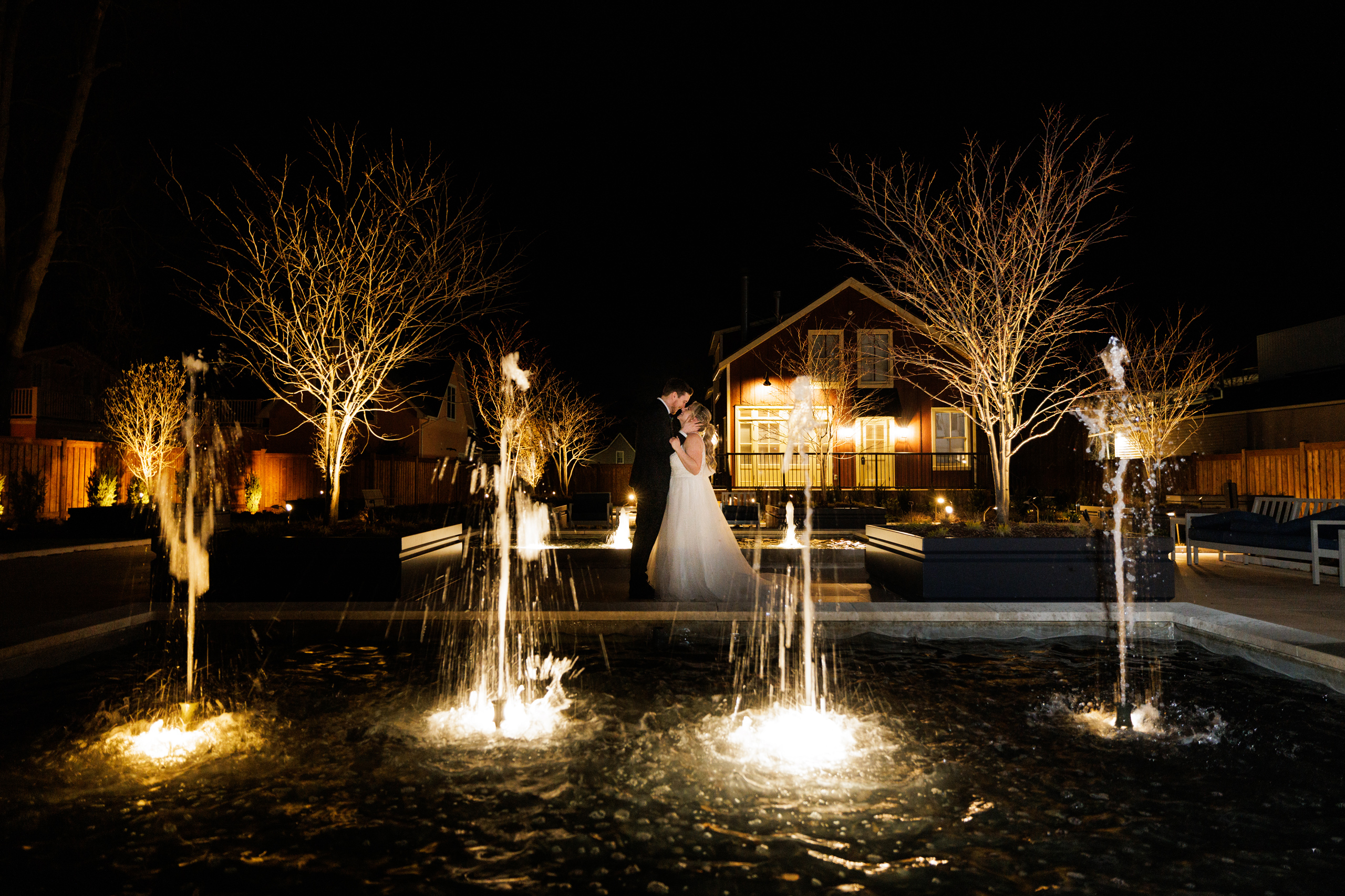 night time at queen niagara on the lake wedding photographer