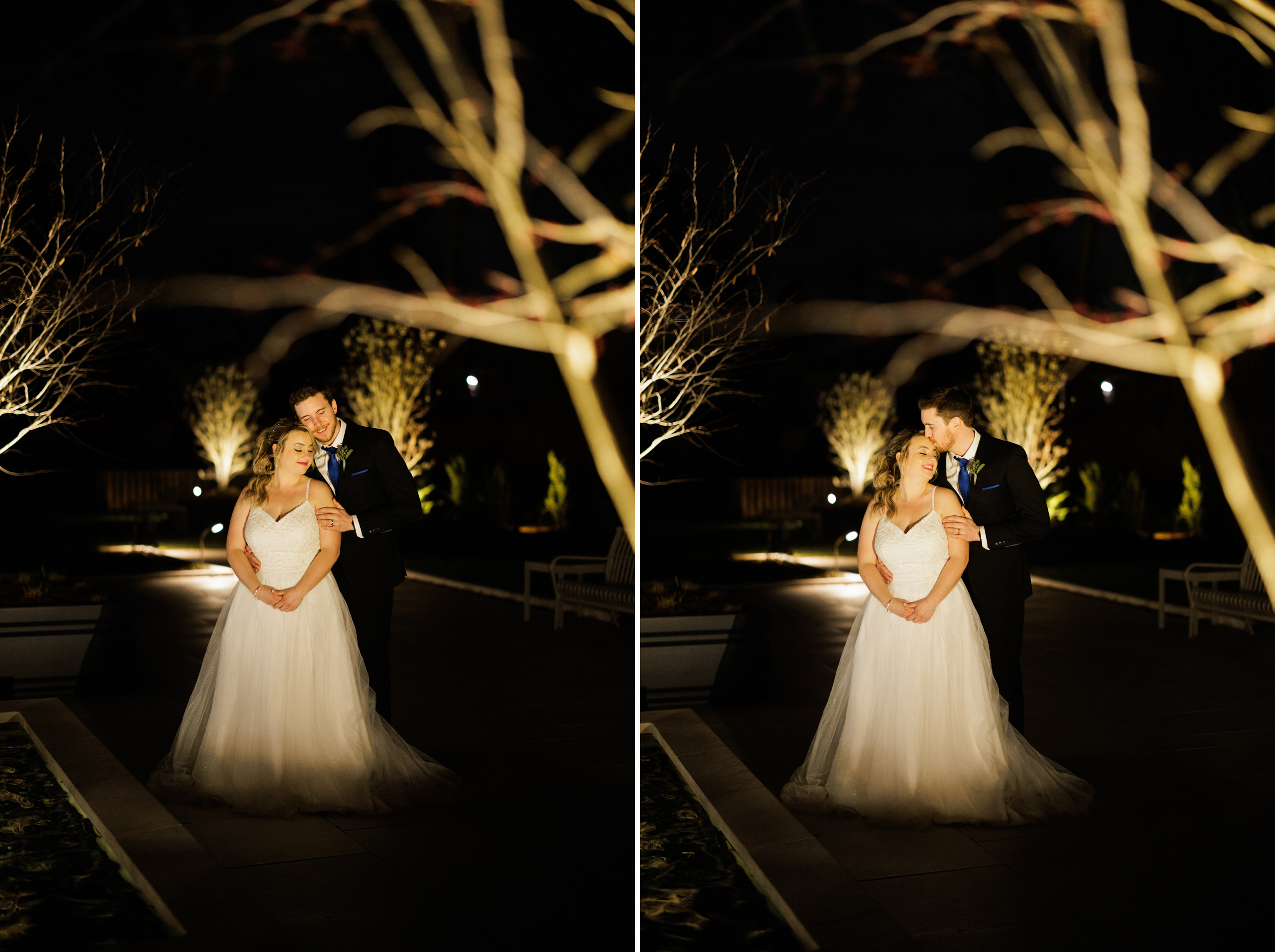 night time at queen niagara on the lake wedding photographer