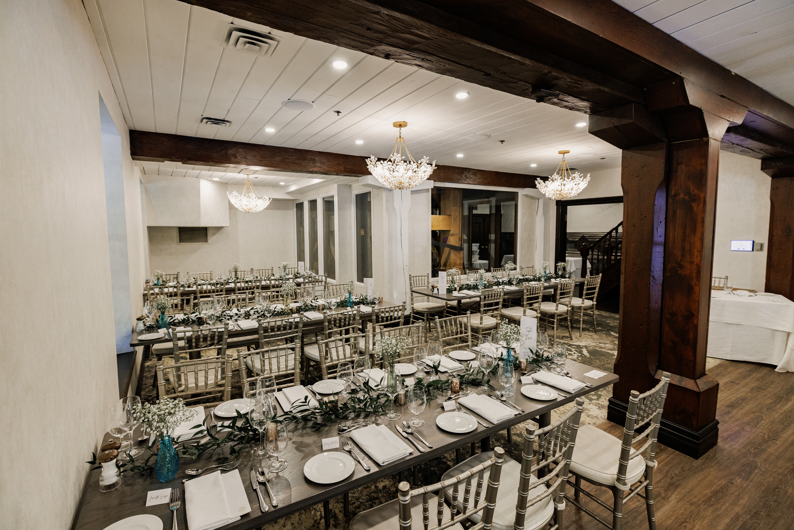 Small wedding ancaster mill room summer