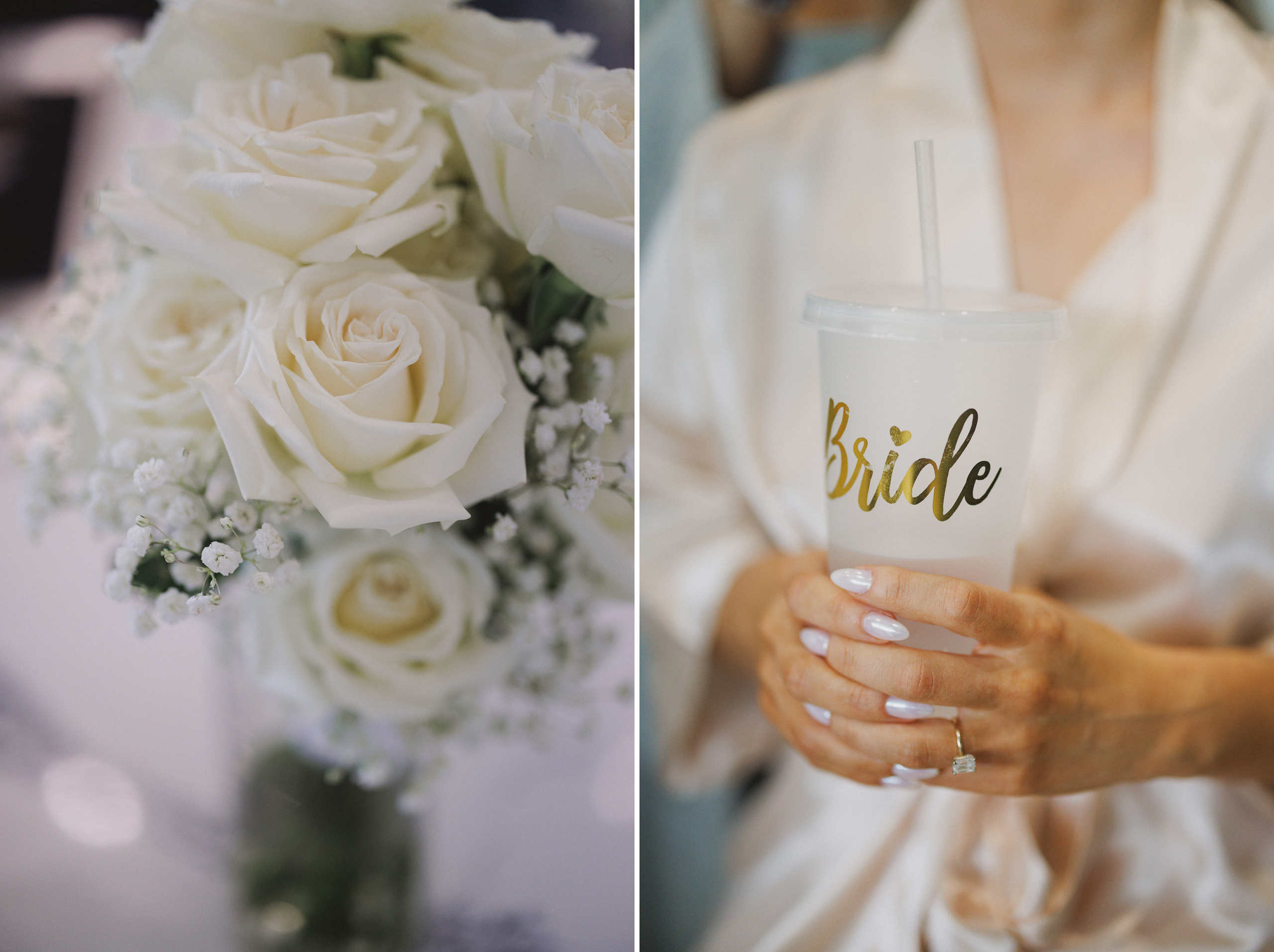 bride getting ready bouquet fleurish florals