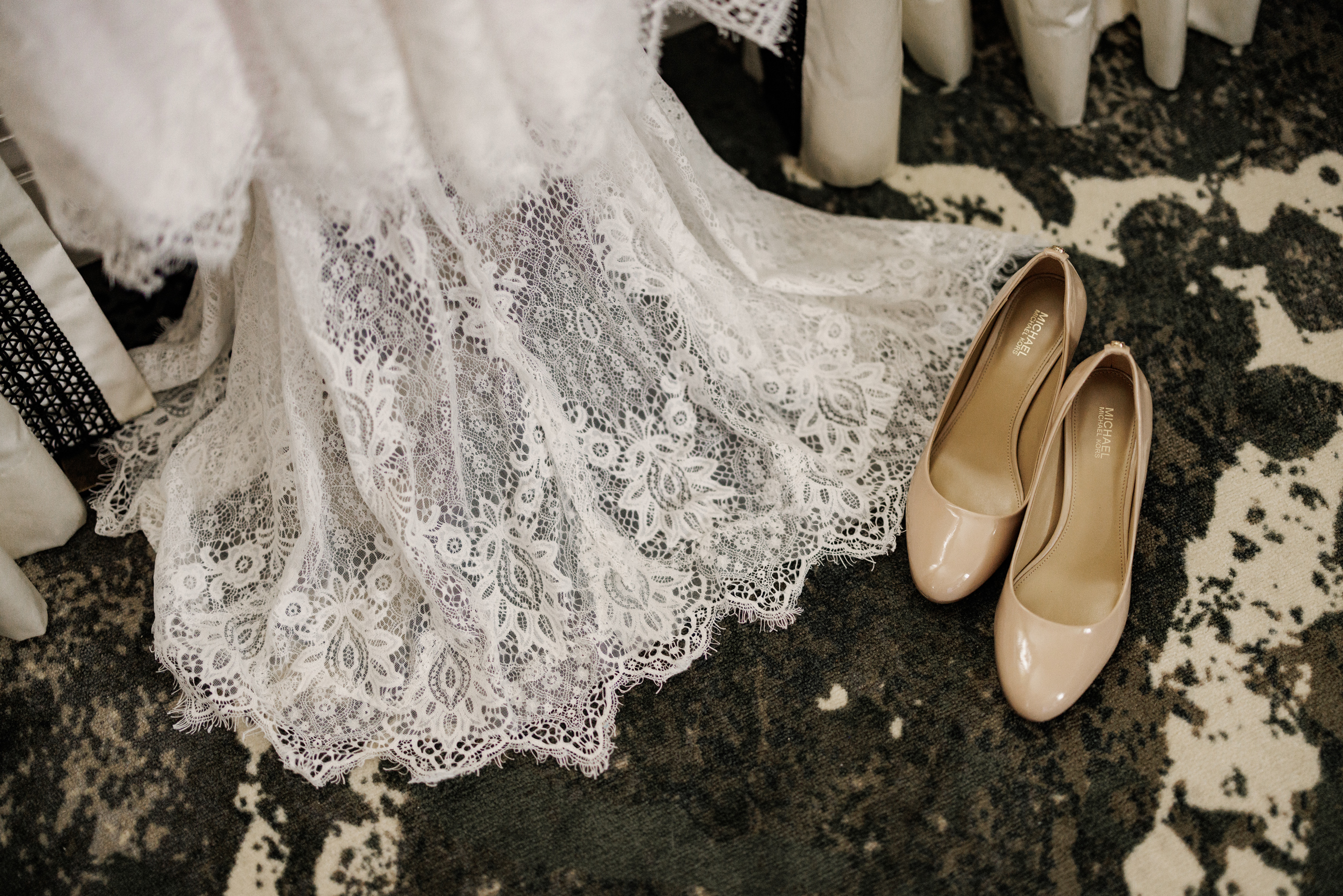 wedding gown and shoes bridal suite ancaster mill