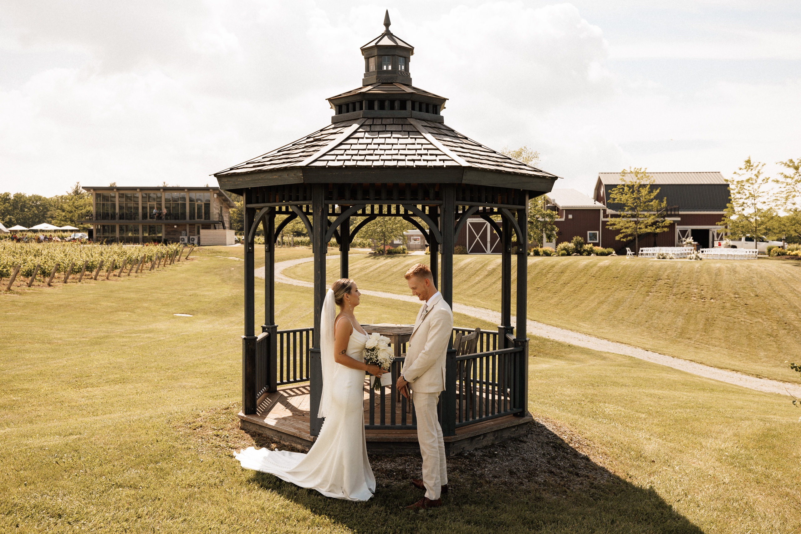 first look cave spring vineyard summer wedding