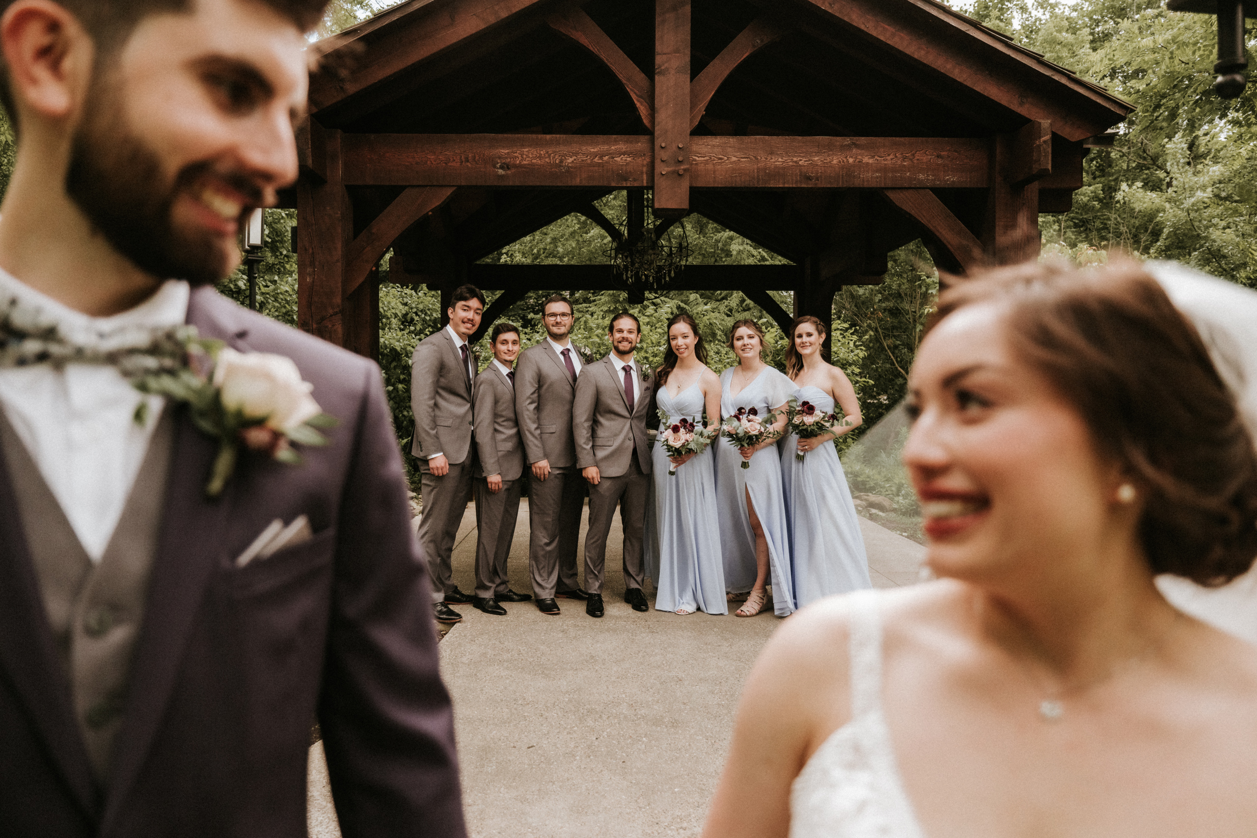 bride groom wedding party ancaster mill