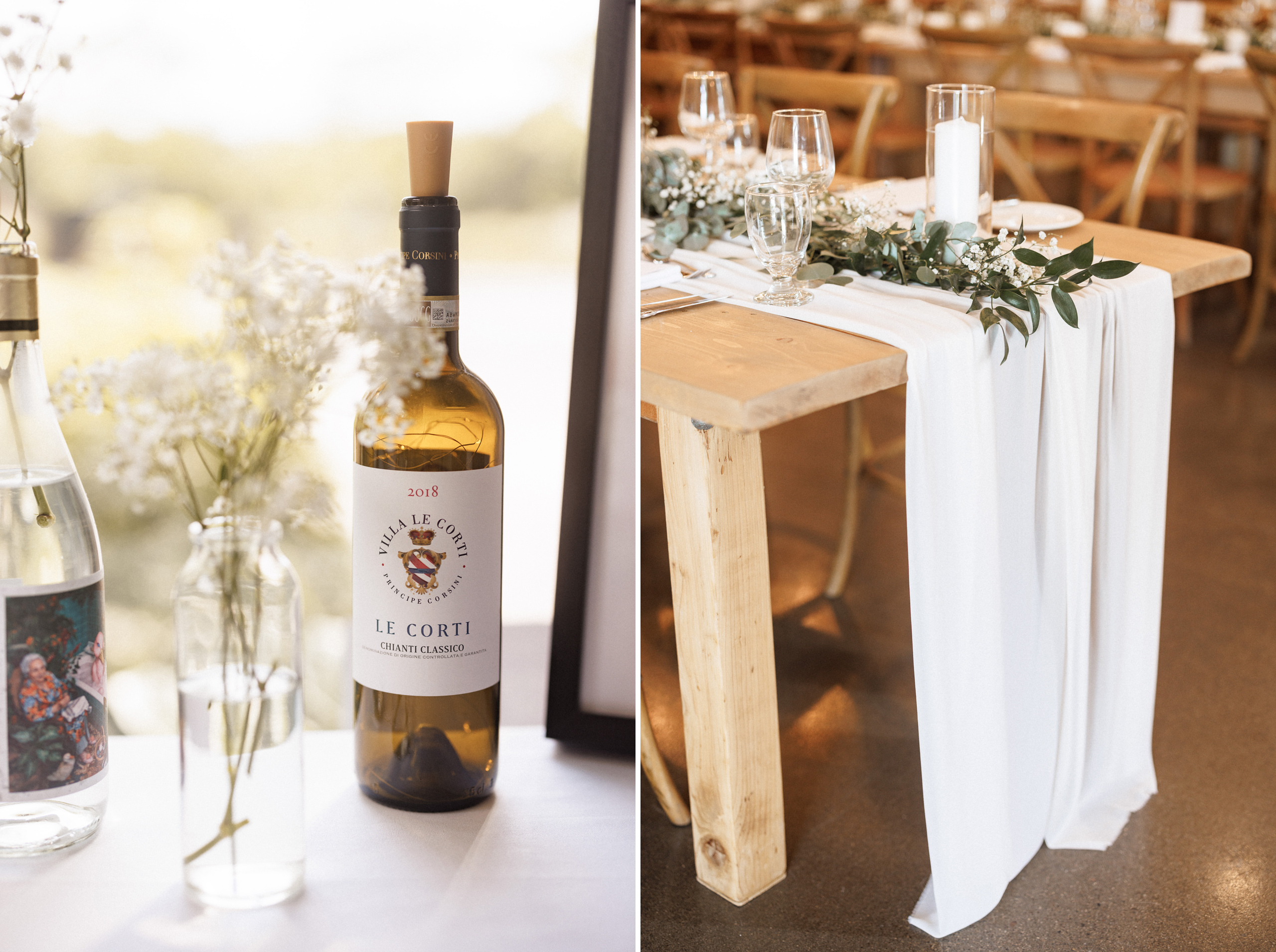 table decor barns at cave spring vineyard summer wedding