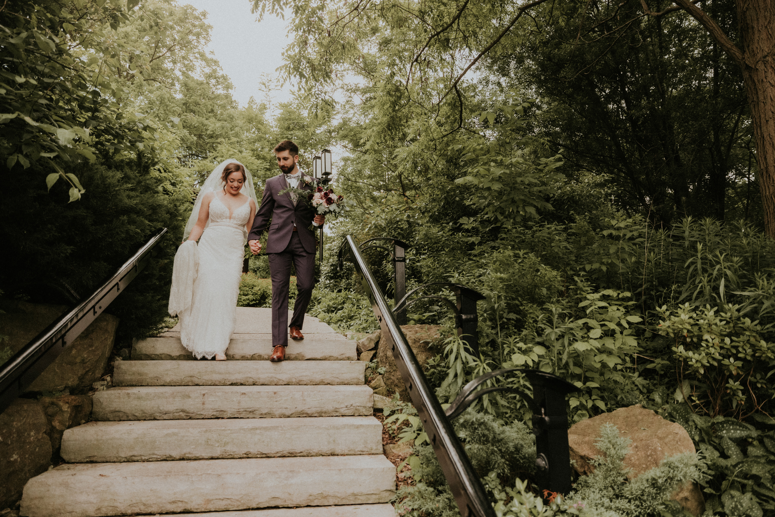 bride groom forest trail ancaster mill wedding romantic