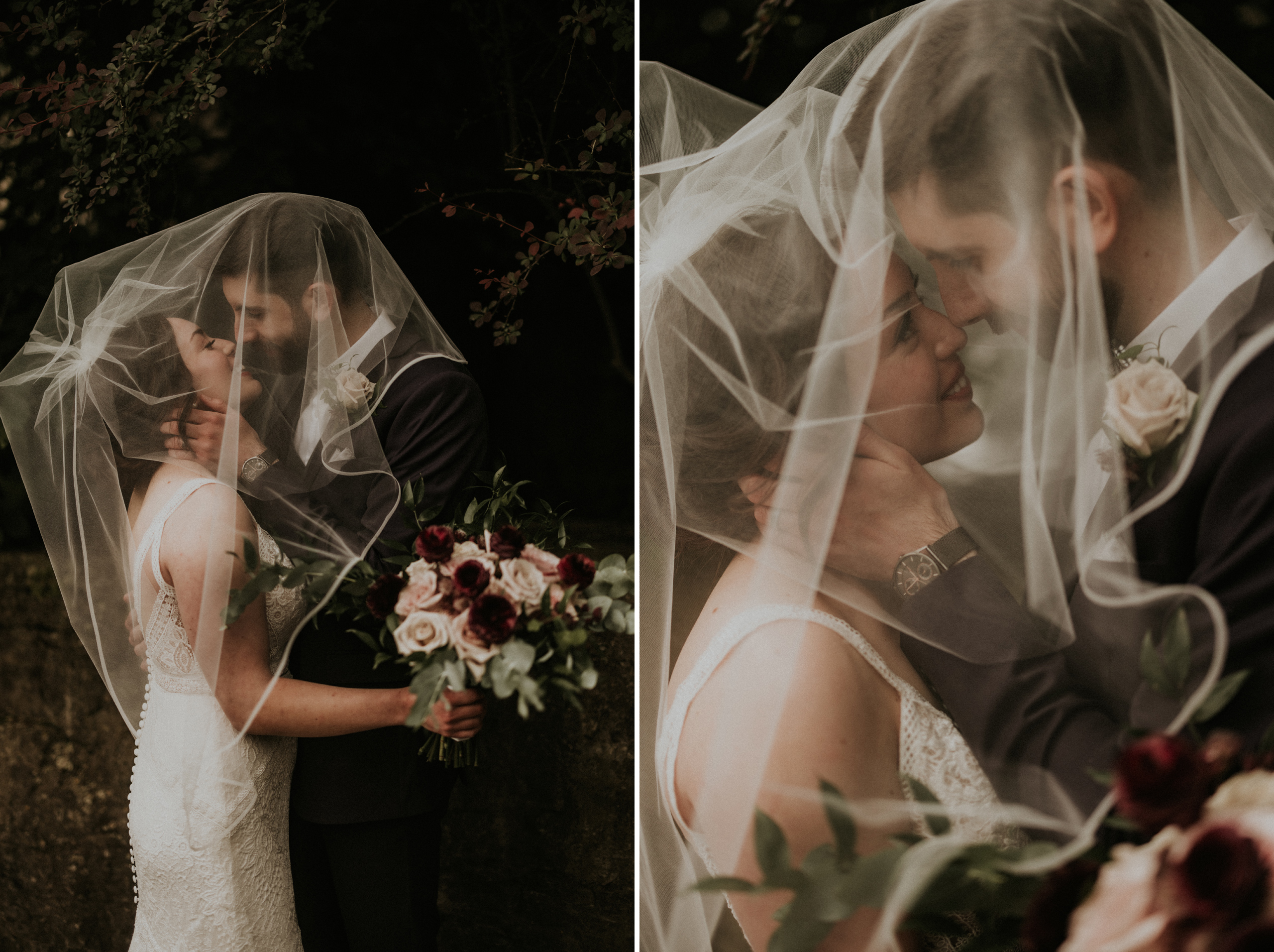 under the veil wedding photography romantic ancaster mill