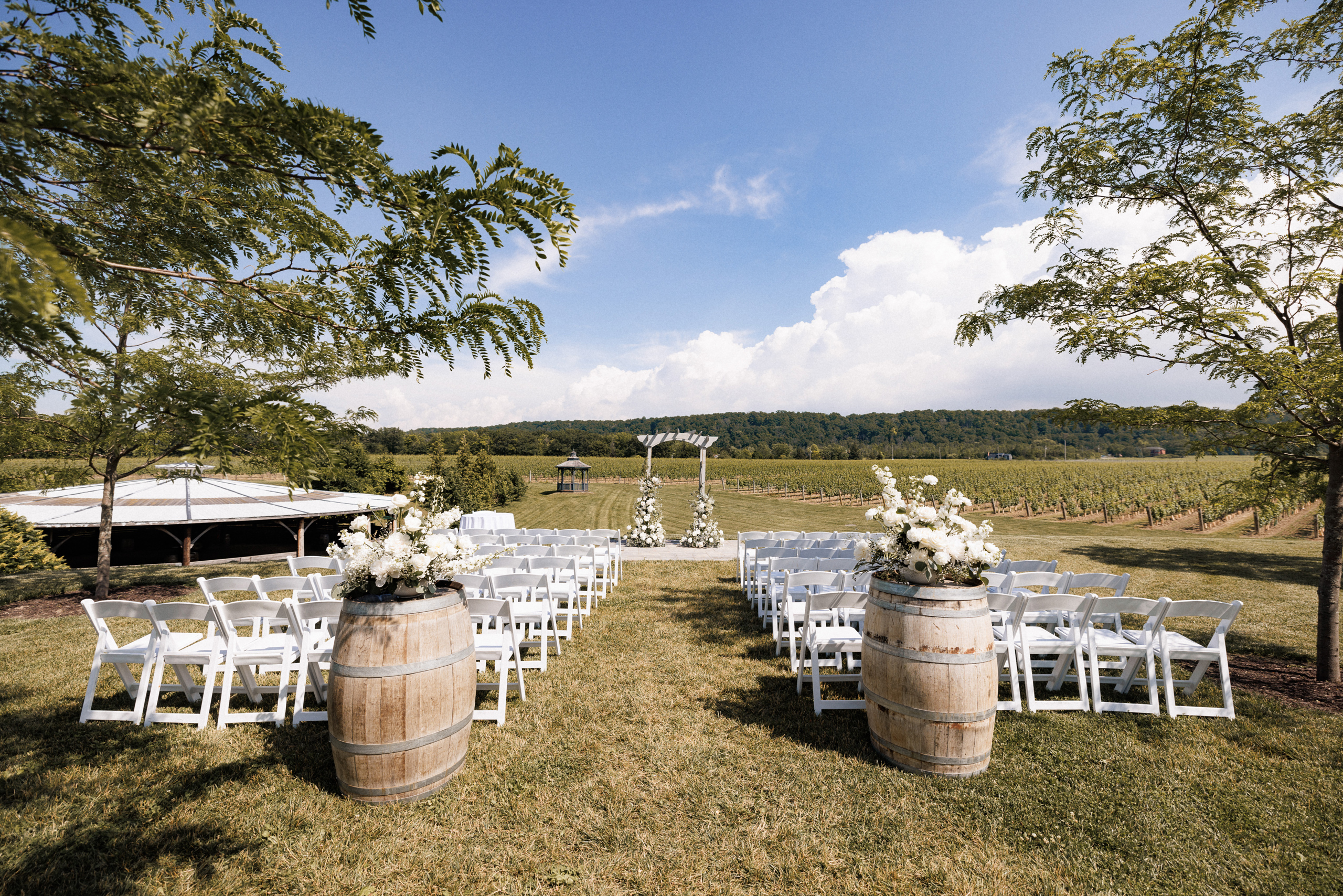 outdoor ceremony cave spring vineyard summer wedding afterglow