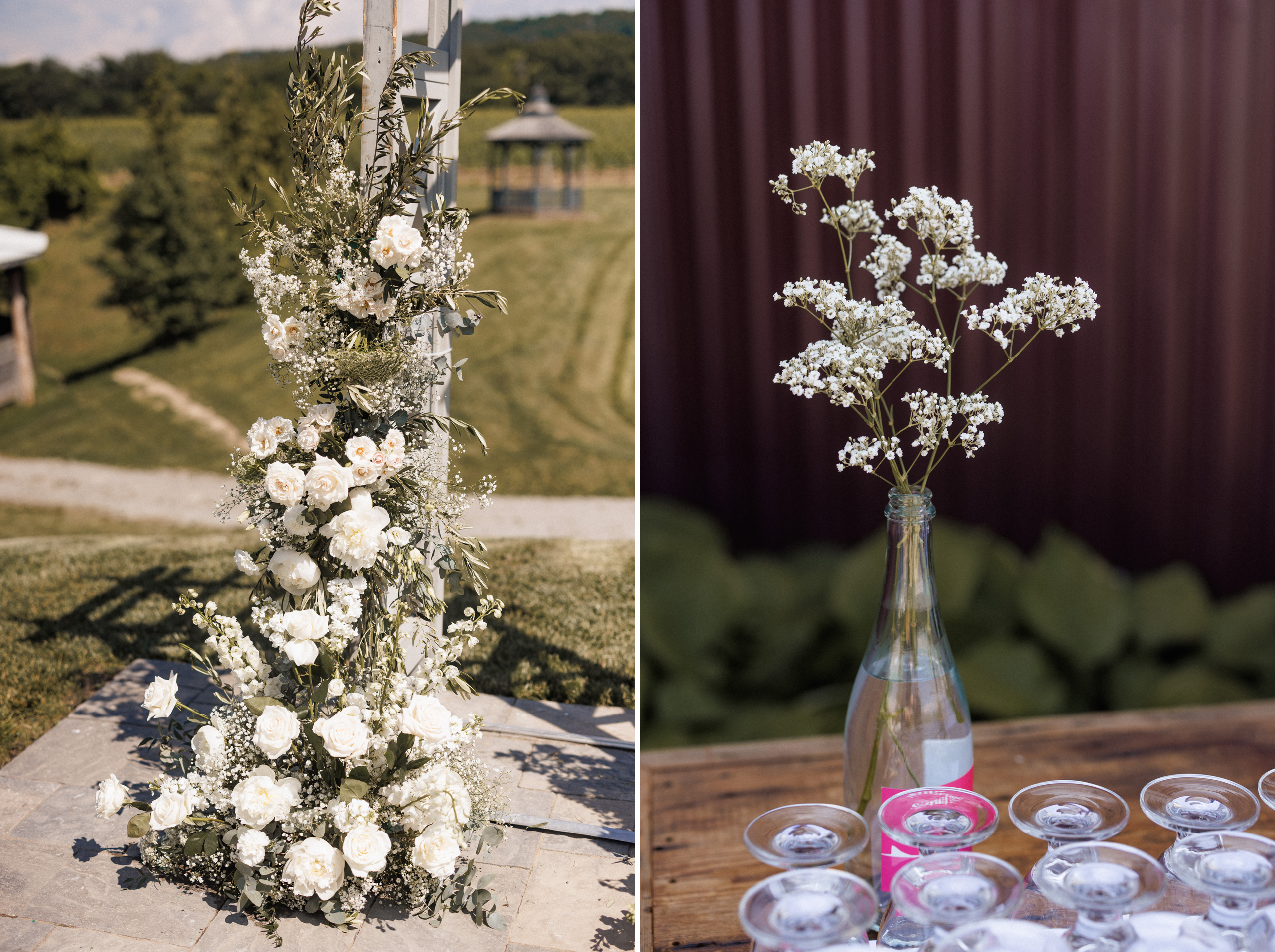 outdoor ceremony summer cave spring vineyard wedding afterglow